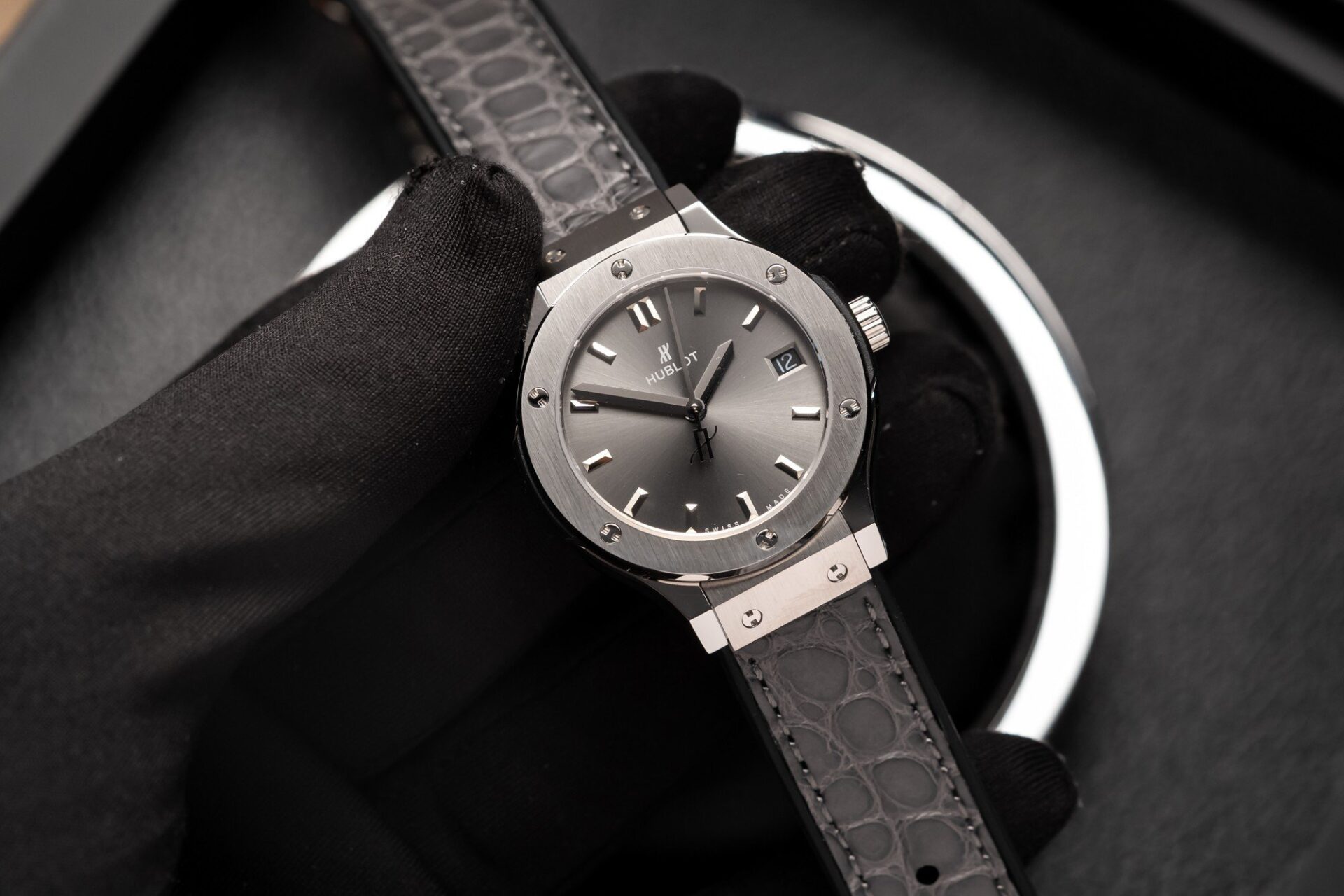 Hublot Women s Replica 11 Watch Gray Dial Leather Strap HBF 33mm - Top club