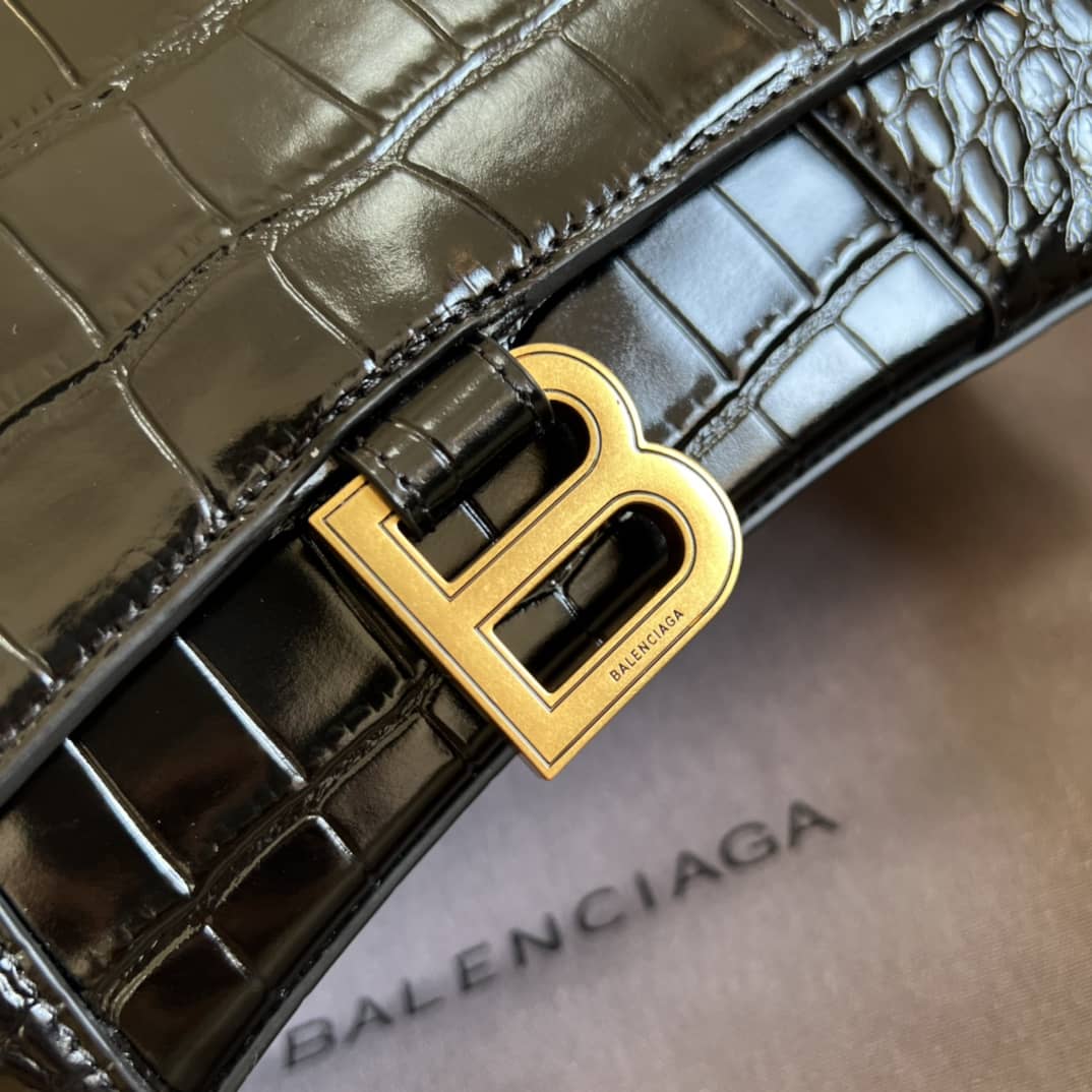 Balenciaga Hourglass Leather Top Handle Replica Bag - Replicaclubs