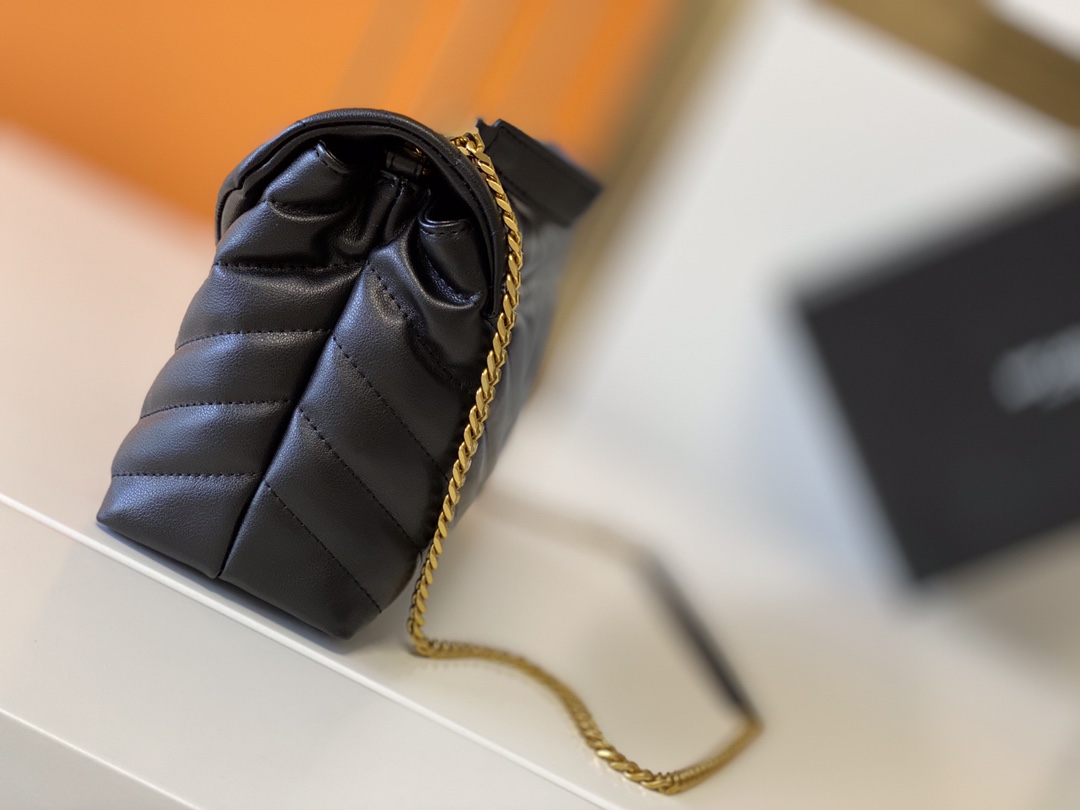 Replica Ysl Loulou Small Bag In Matelasse Y Leather- Black/Beige/Red1:1High-quality replica