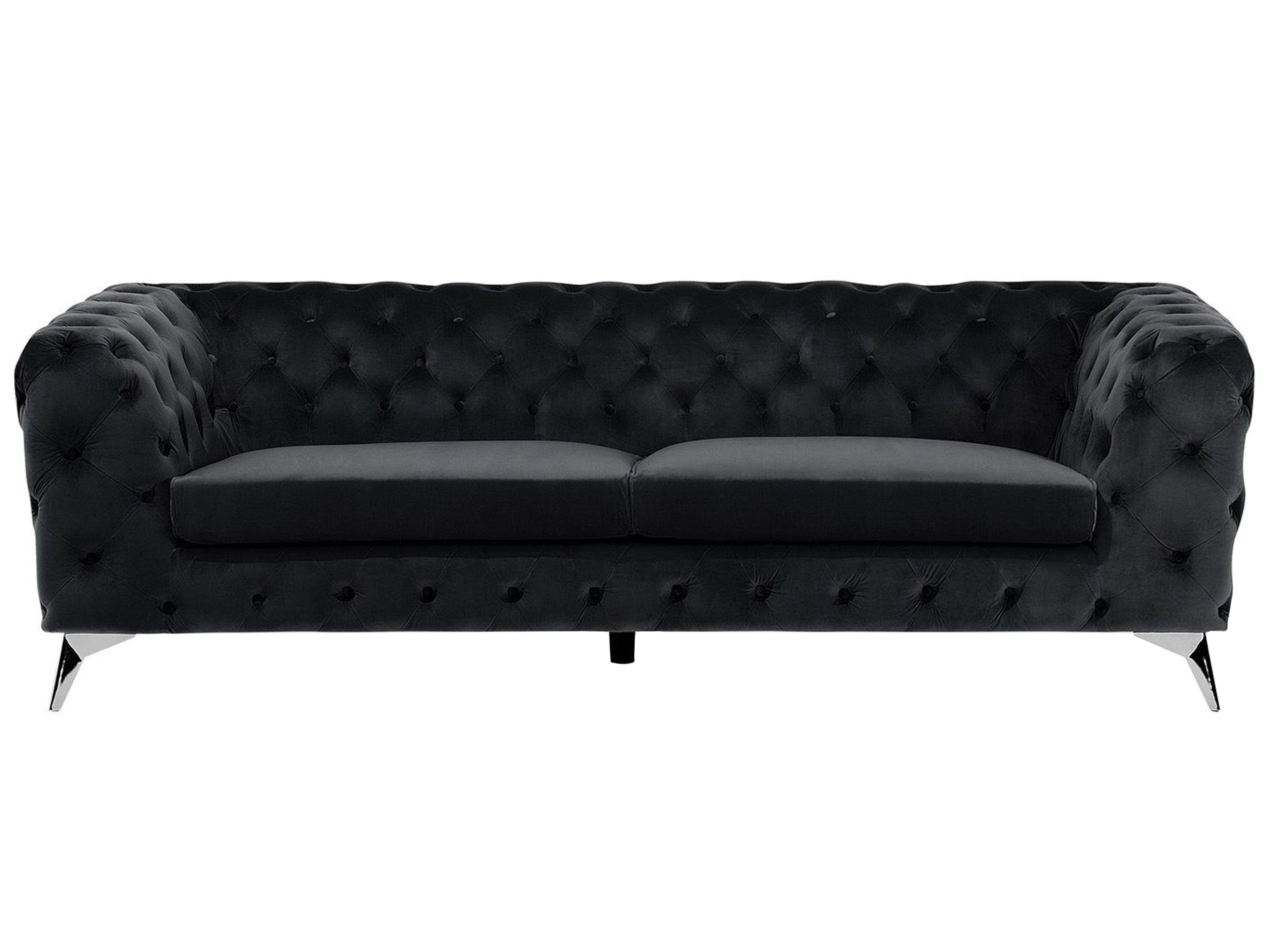 Sofa 3 Seater SOTRA Velvet Black