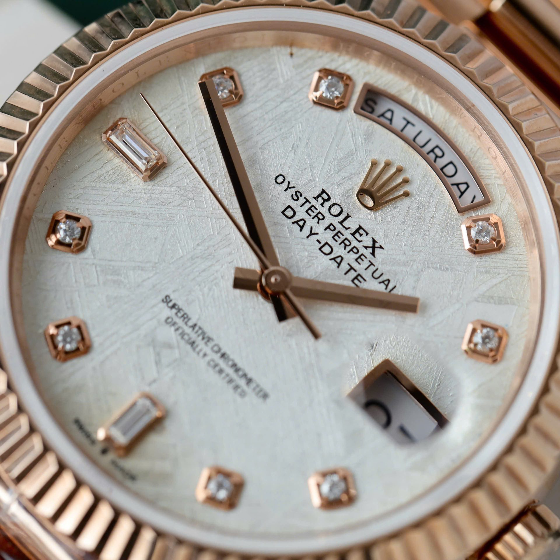 Rolex Day-Date Custom Rose Gold Wrapped + Dial Moissanite Diamonds 40mm - Top club