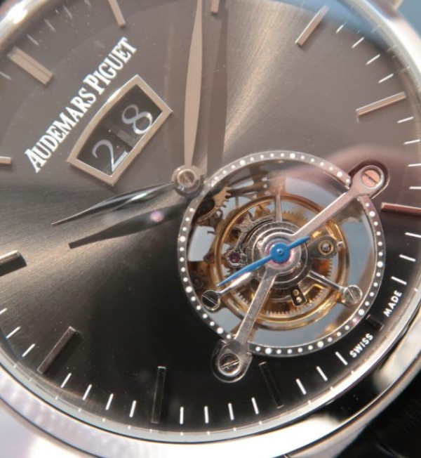 Replica Audemars Piguet TF Jules Tourbillon SS Big Date Black Dial - Elite Watch Atelier