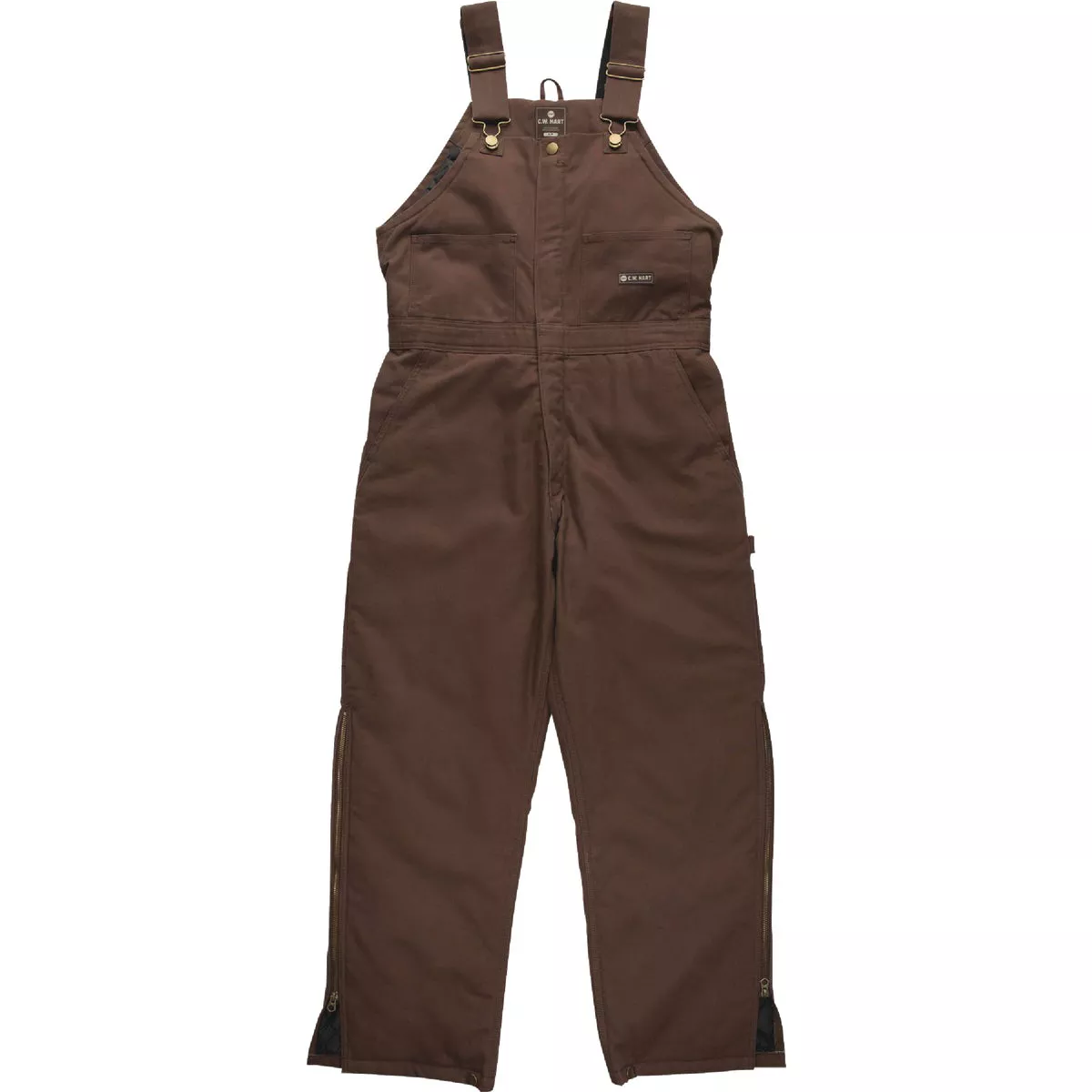 Berne Men's Medium Bark Heartland Insulated Washed Duck Bib Overalls