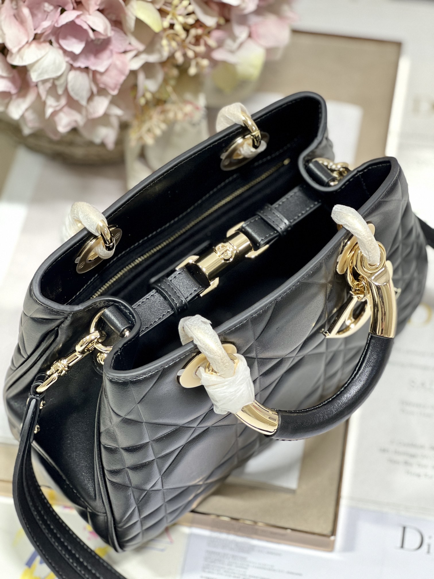 The Medium Lady 95.22 Bag Black/White/Grey For Women 9.5in/ 24cm1:1High-quality replica