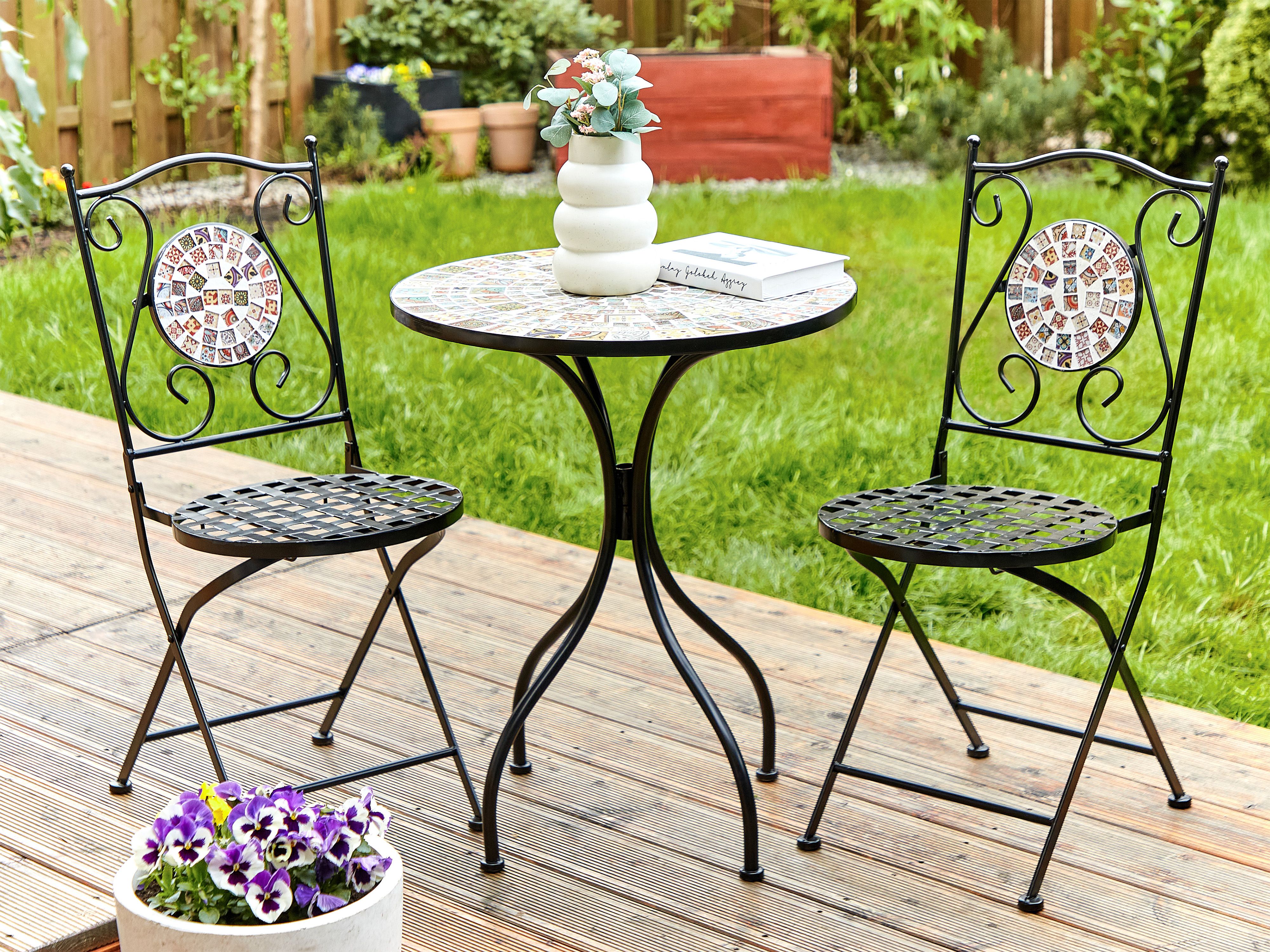 Bistro Set Folding CASARIO Metal Black