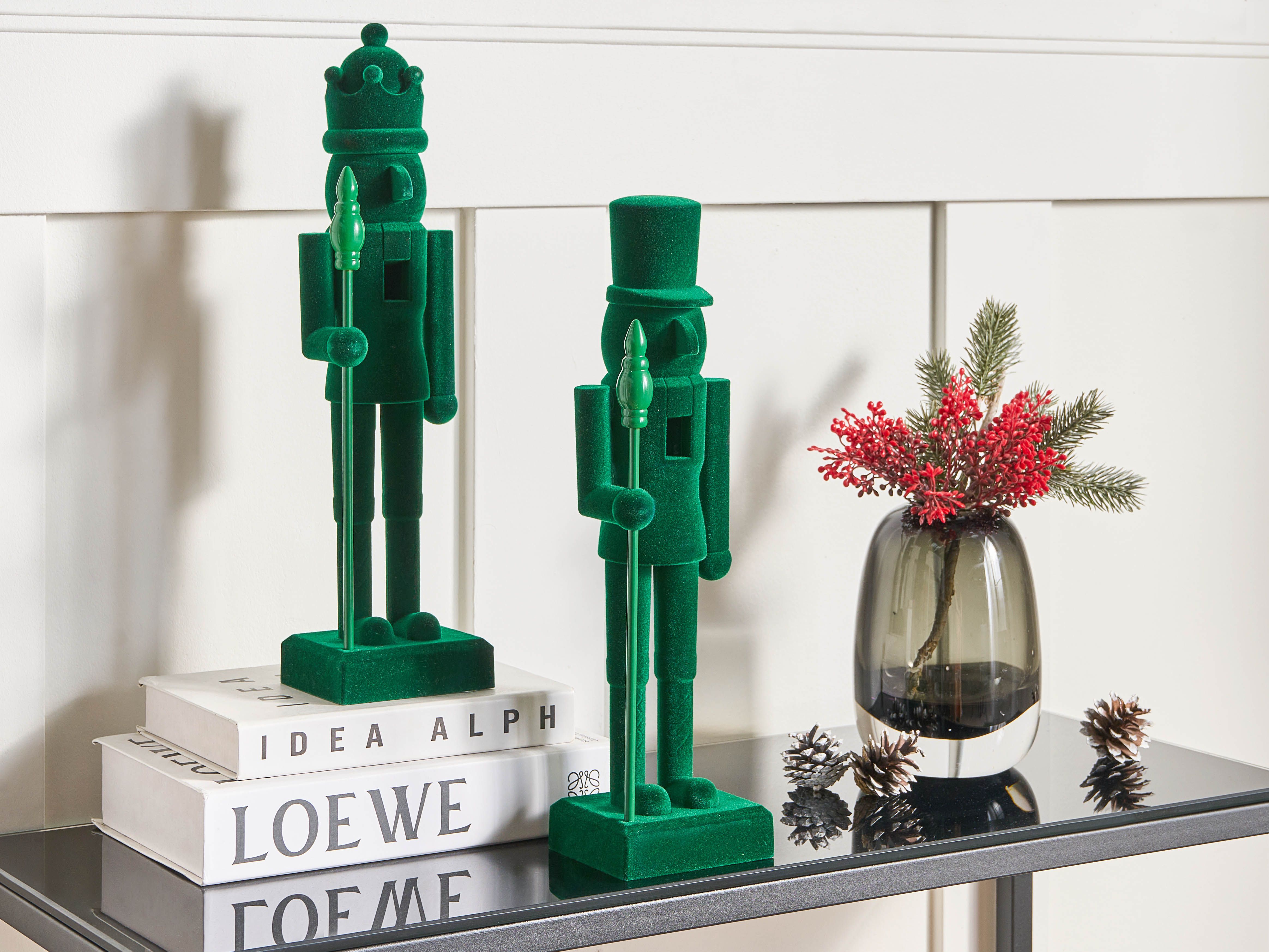 Set of 2 Figurines FLATEY Nutcracker 40 cm Green