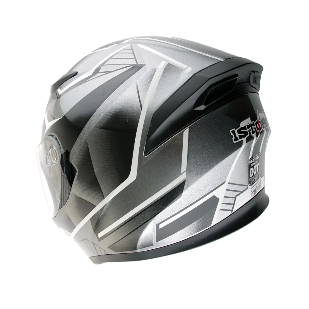 1Storm Motorcycle Modular Full Face Flip up Dual Visor Helmet + Spoiler + Motorcycle Bluetooth Headset: HJK316 Mechanic Red - Image 28