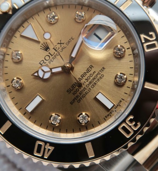 Replica Rolex Submariner 116613 LN Noob YG Wrapped Bezel YG Dial SS/YG Bracelet A3135 - Elite Watch Atelier