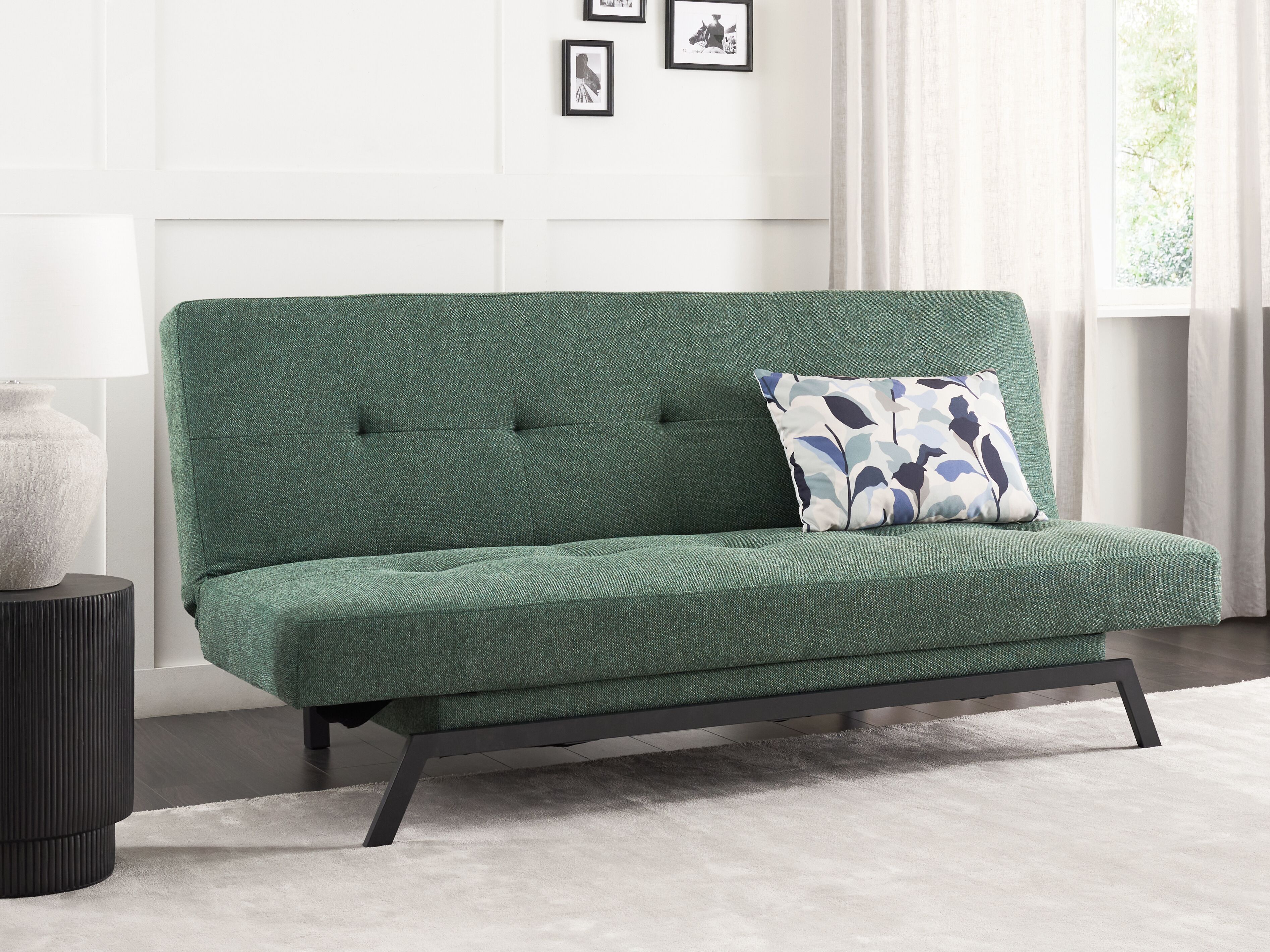 Sofa Bed 3 Seater LEEDS Fabric Green