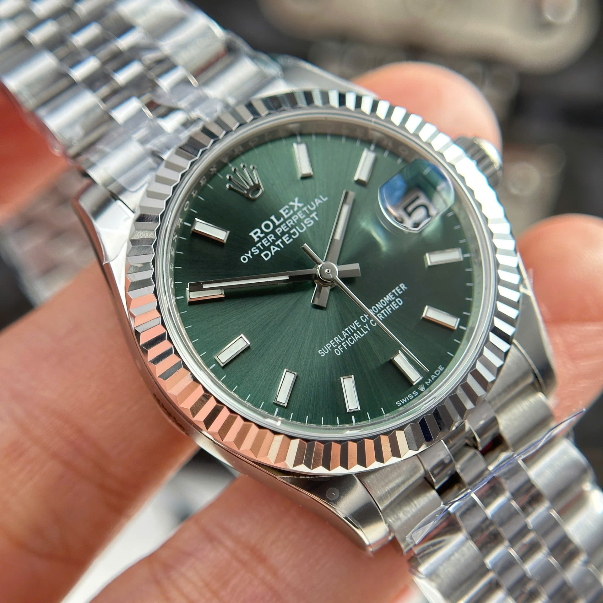 Rolex DateJust Replica Watch Dial Green Jubilee Strap THB Factory 31mm - Top club