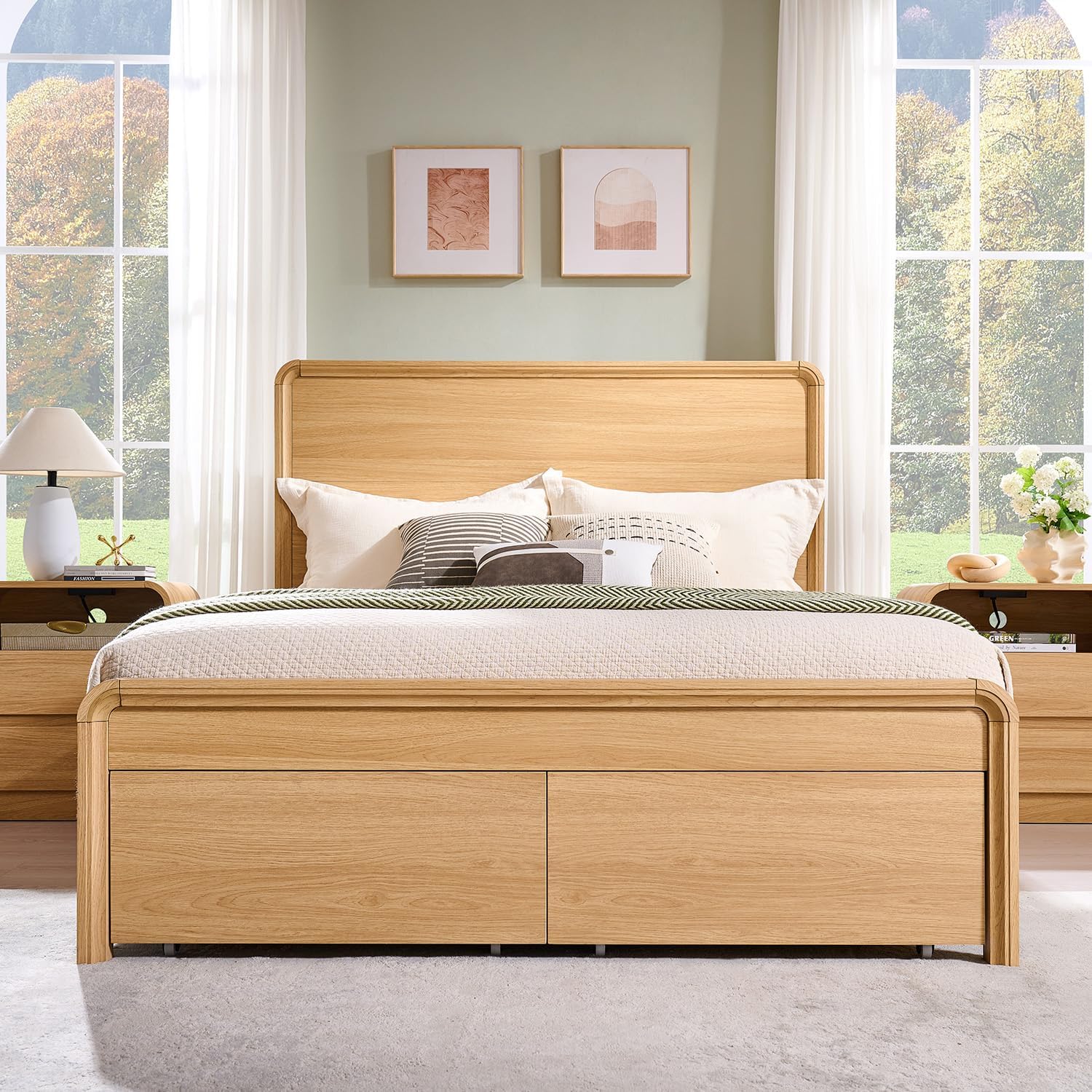 Modern Queen Size Bed Frame with 50