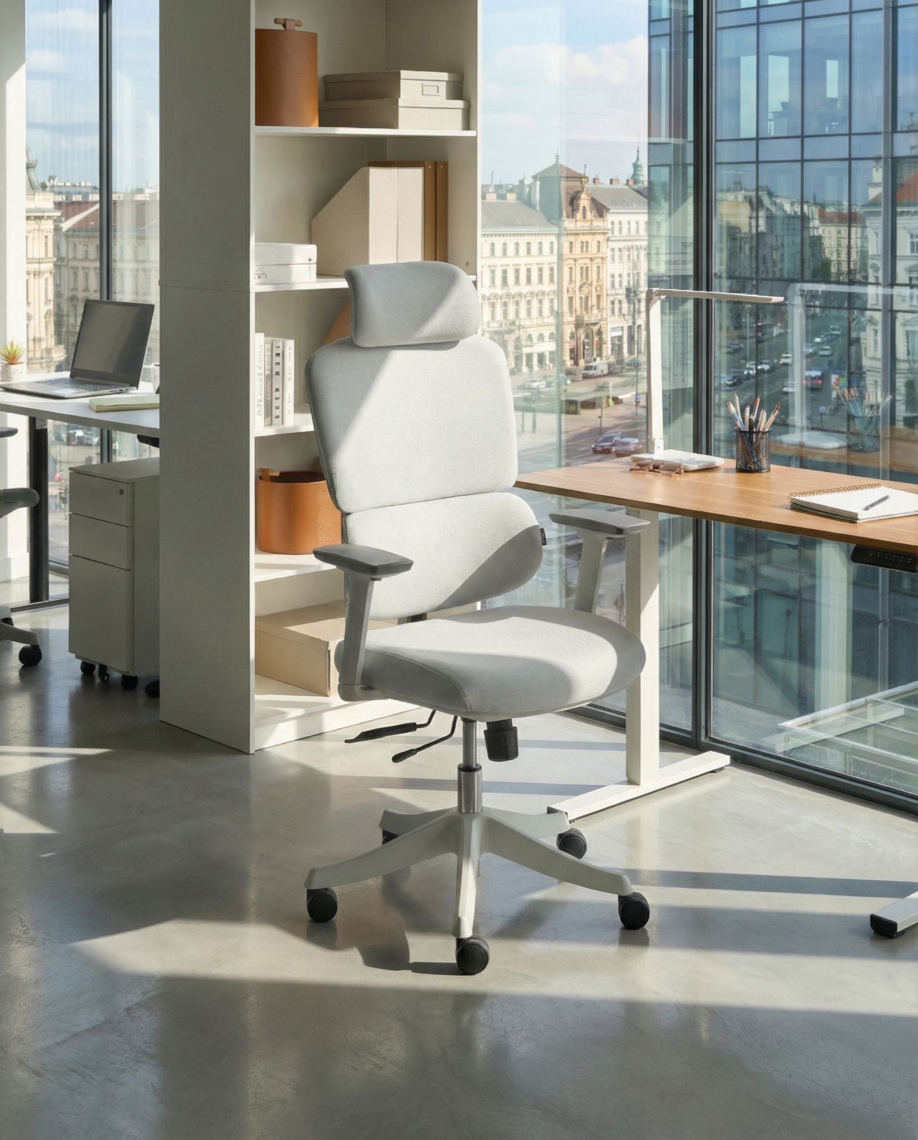 Office Chair VISCOUNT Fabric Light Grey