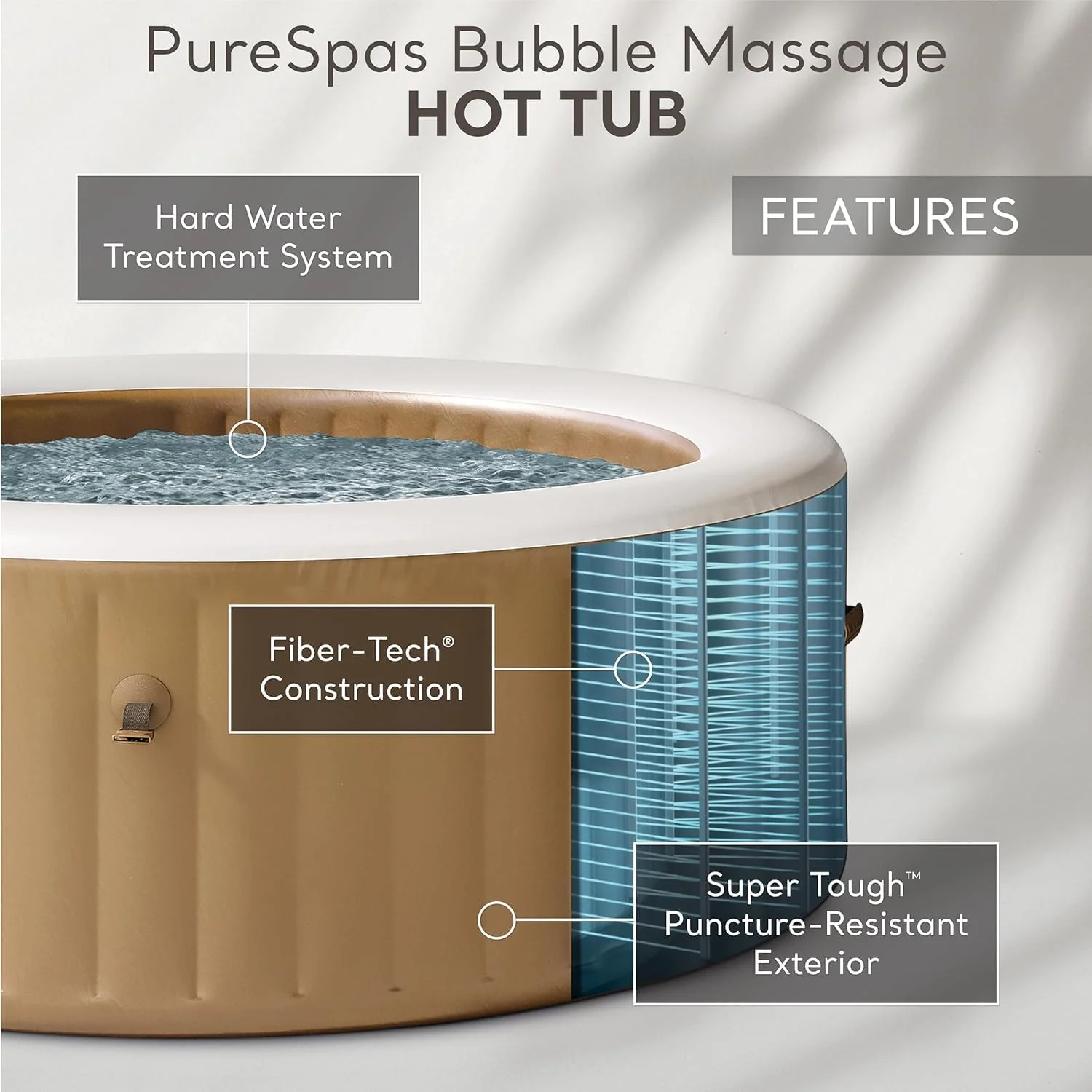 INTEX PureSpa Bubble Massage Spa Set, 4 Person, 77in x 28in - 28425EH - Image 2 INTEX PureSpa Bubble Massage Spa Set, 4 Person, 77in x 28in - 28425EH - Image 2