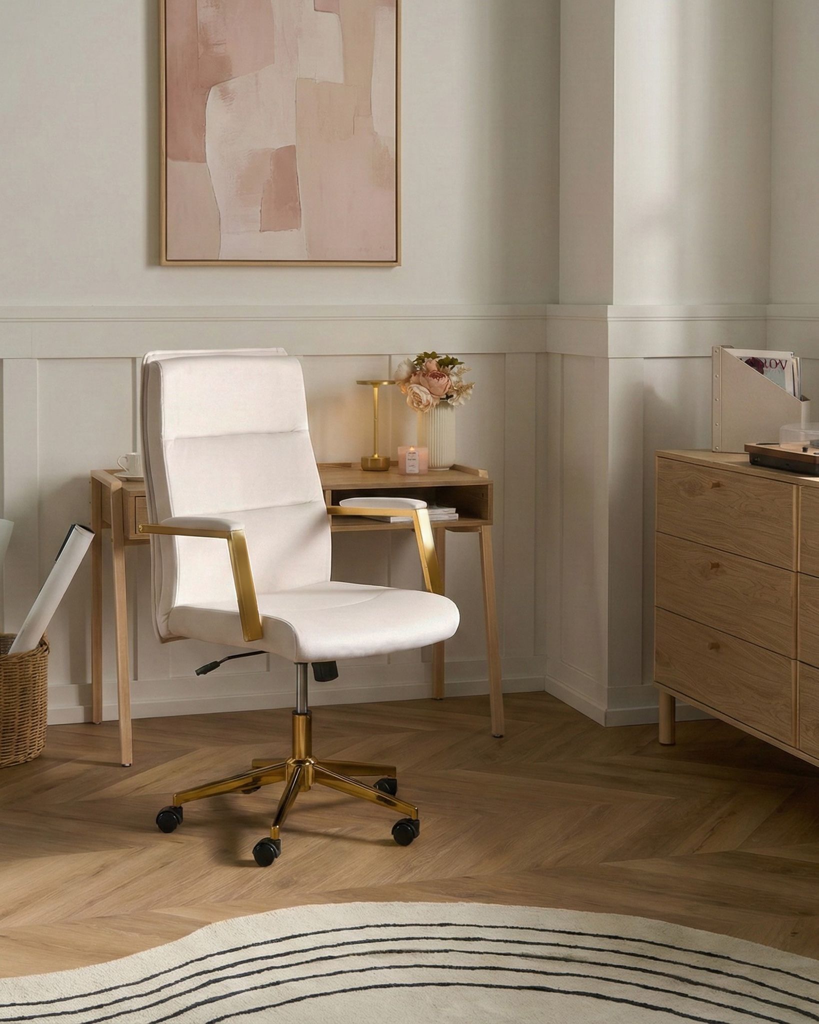 Executive Chair DEMURE Velvet Light Beige