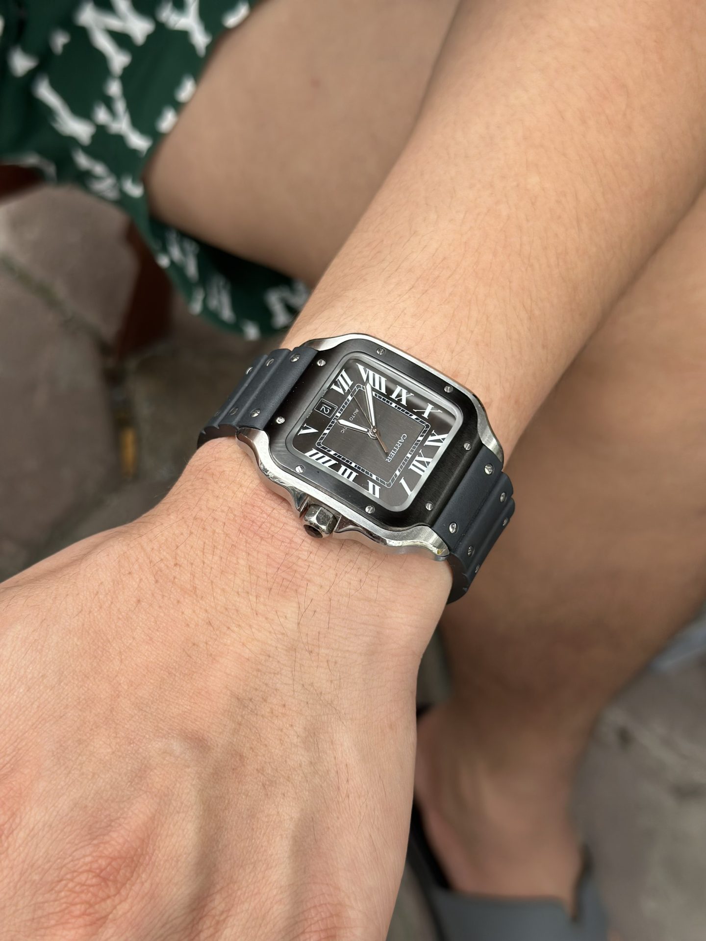 Cartier Replica Watches Santos Black Dial Roman Numeral Pile BV Factory 39.8mm - Top club