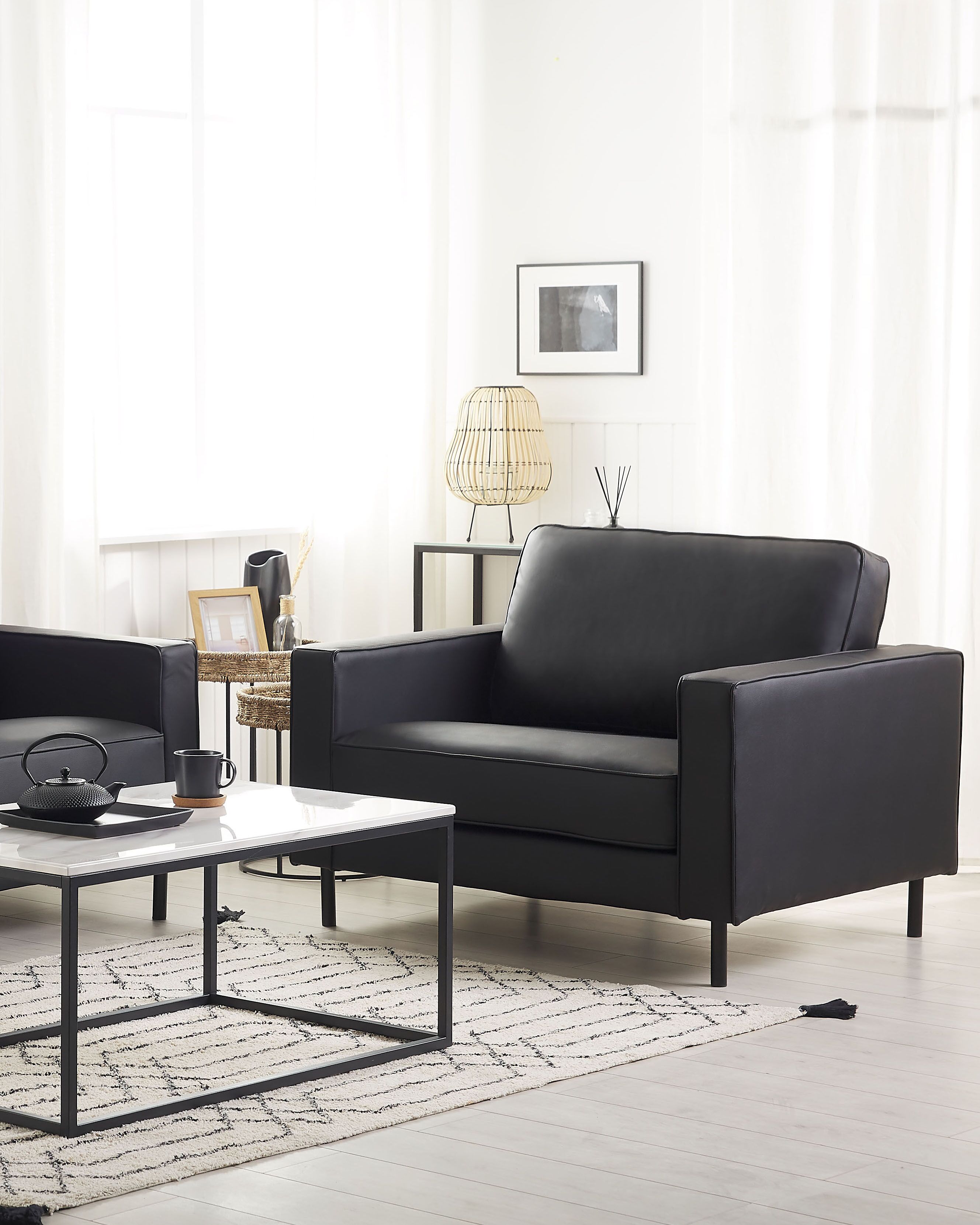 Armchair SAVALEN Leather Black