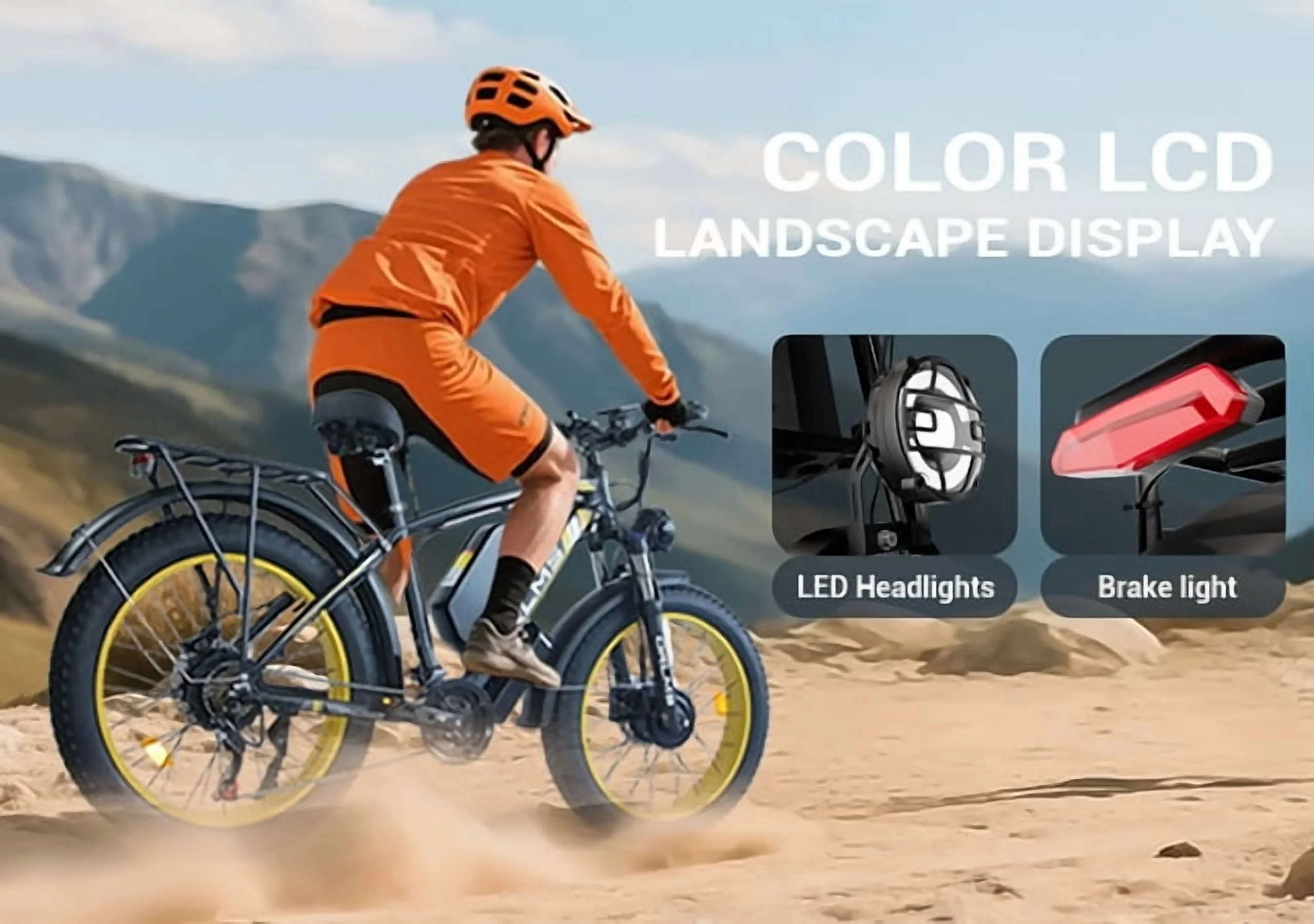 5000w Peak Dual Motor Electric Bike, 26" Fat Tire Shimano 21 Speed 45 MPH Commuter Mtb, 60V 25AH Front Suspension Ebike - Image 10