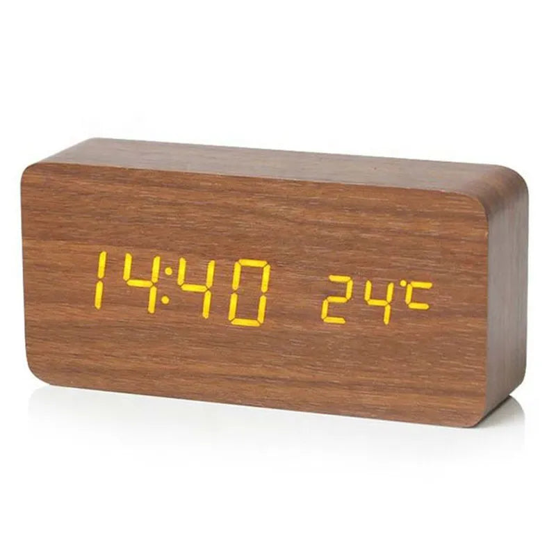WoodLume | Houten Wekker met LED Digitale Weergave
