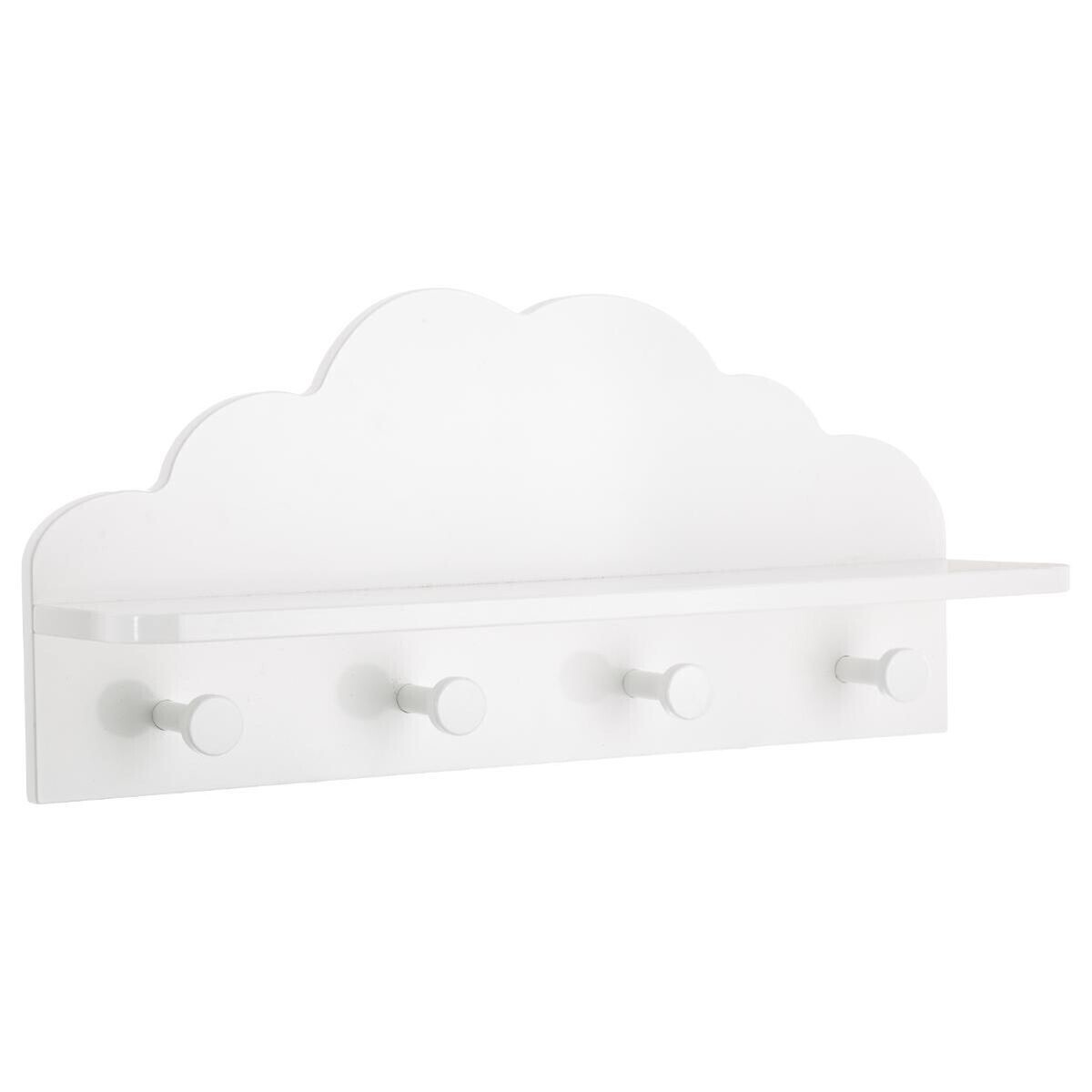 Kids coat hook "Cloud" White, 4 hooks
