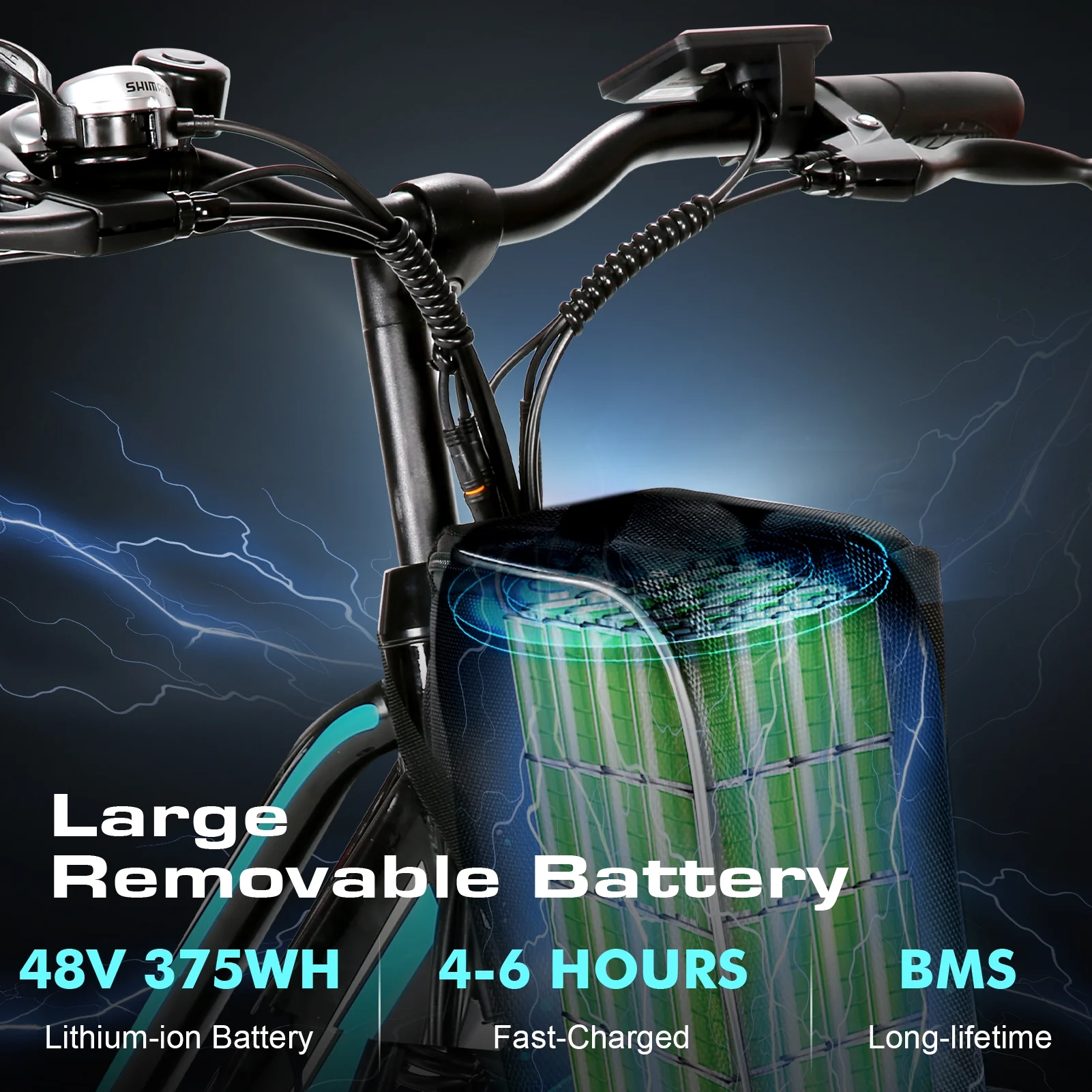 Vivi Electric Bike 26" City Commuter Electric Bike 48V 500W Step - Through Electric Bike 19.8MPH Electric Cruiser
