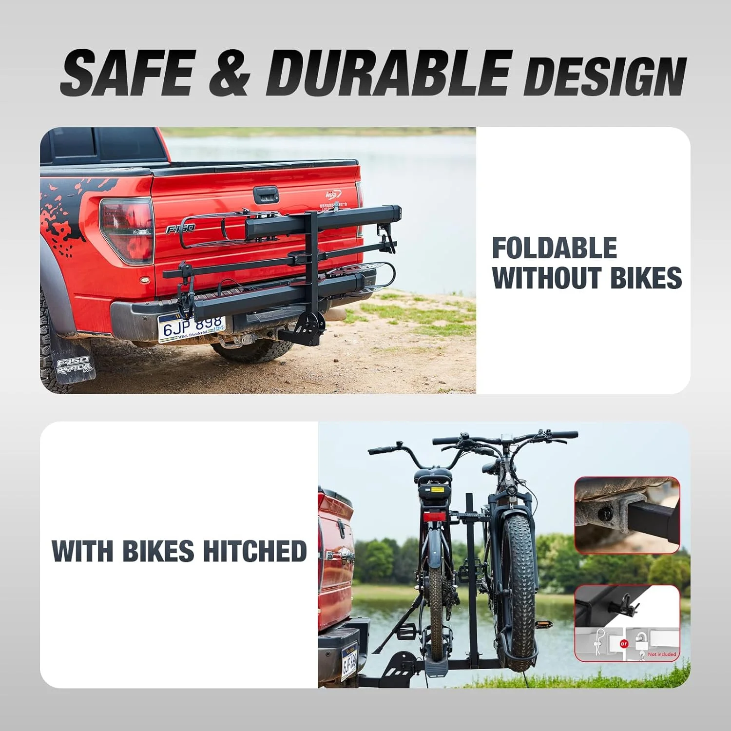 Young Electric Ebike Rack, 200lb Capacity, Alloy Steel Hitch Mount, Fits 5-Inch Fat Tire Bikes, 2-Inch Receiver - Image 42