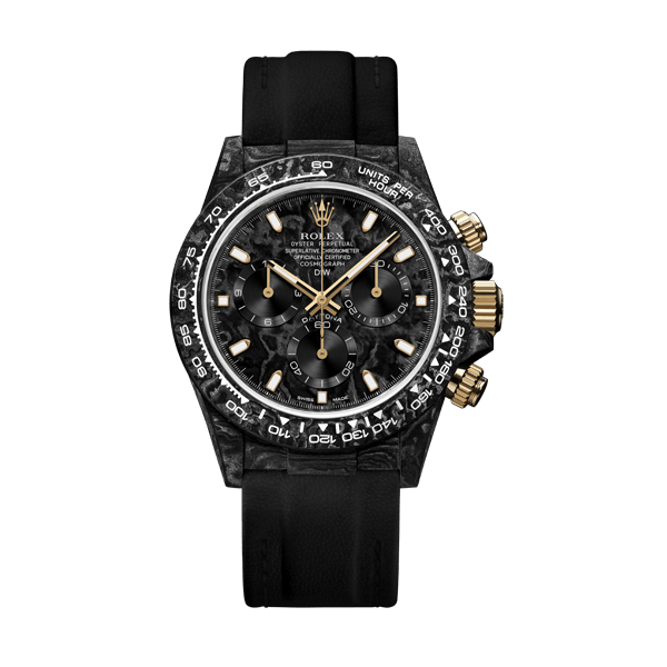 ROLEX Diw Daytona black   gold 40mm oyster carbon(1:1 replica) - Elite Watch Atelier