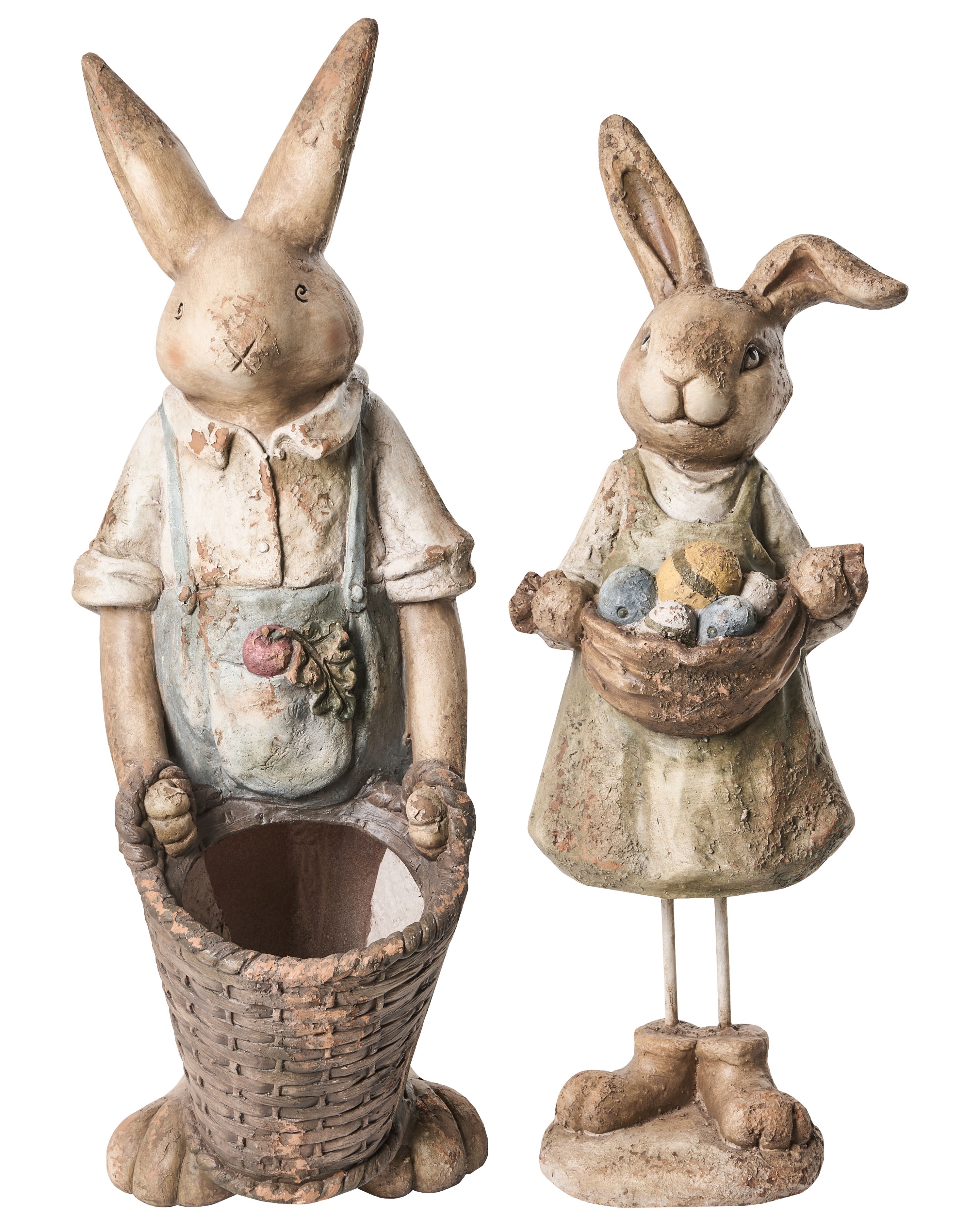 Set of 2 Garden Statues CALCATA Rabbit Multicolour