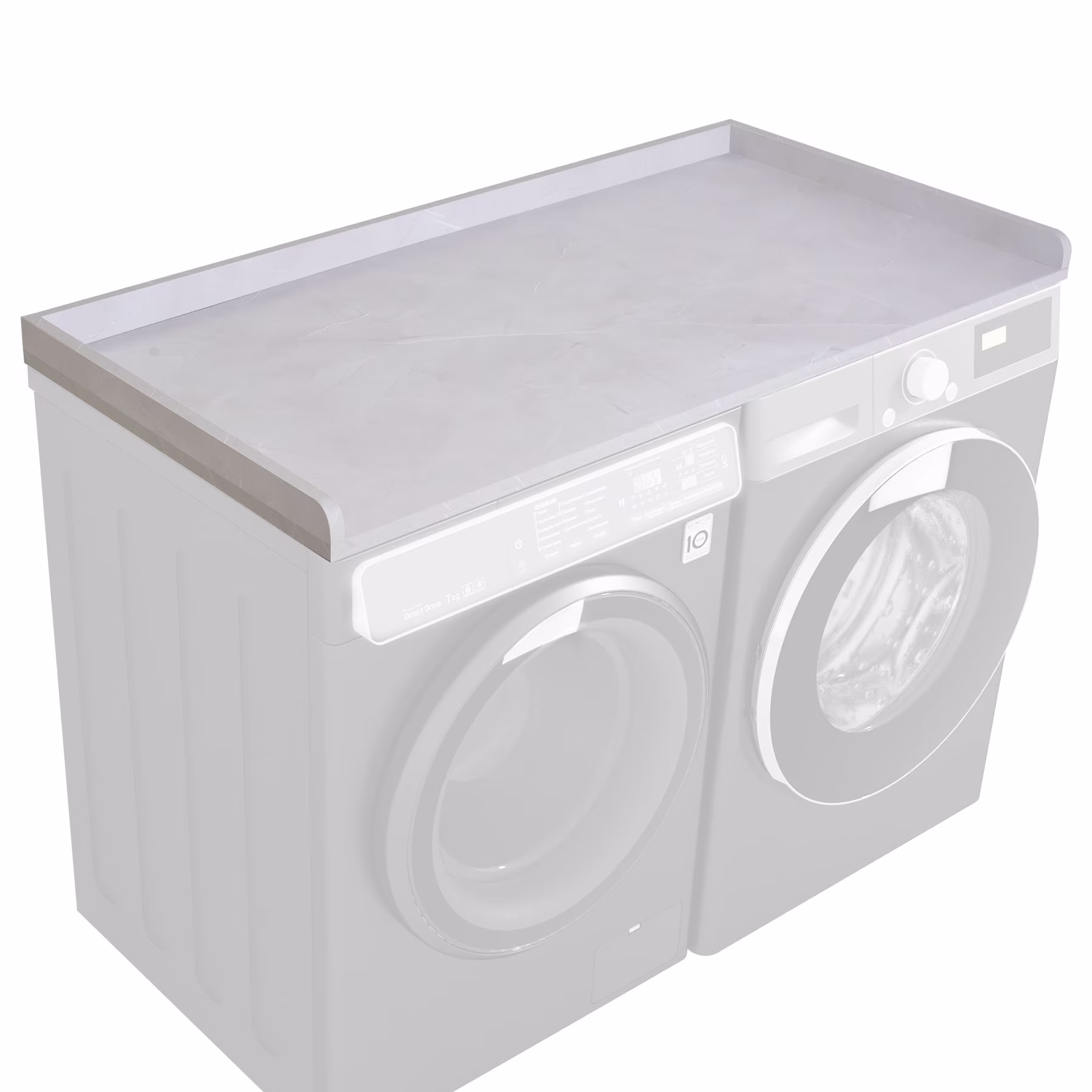 Kaboon Washer Dryer Countertop with Edge Rails, 27.5" x 54", Light Walnut - Image 5