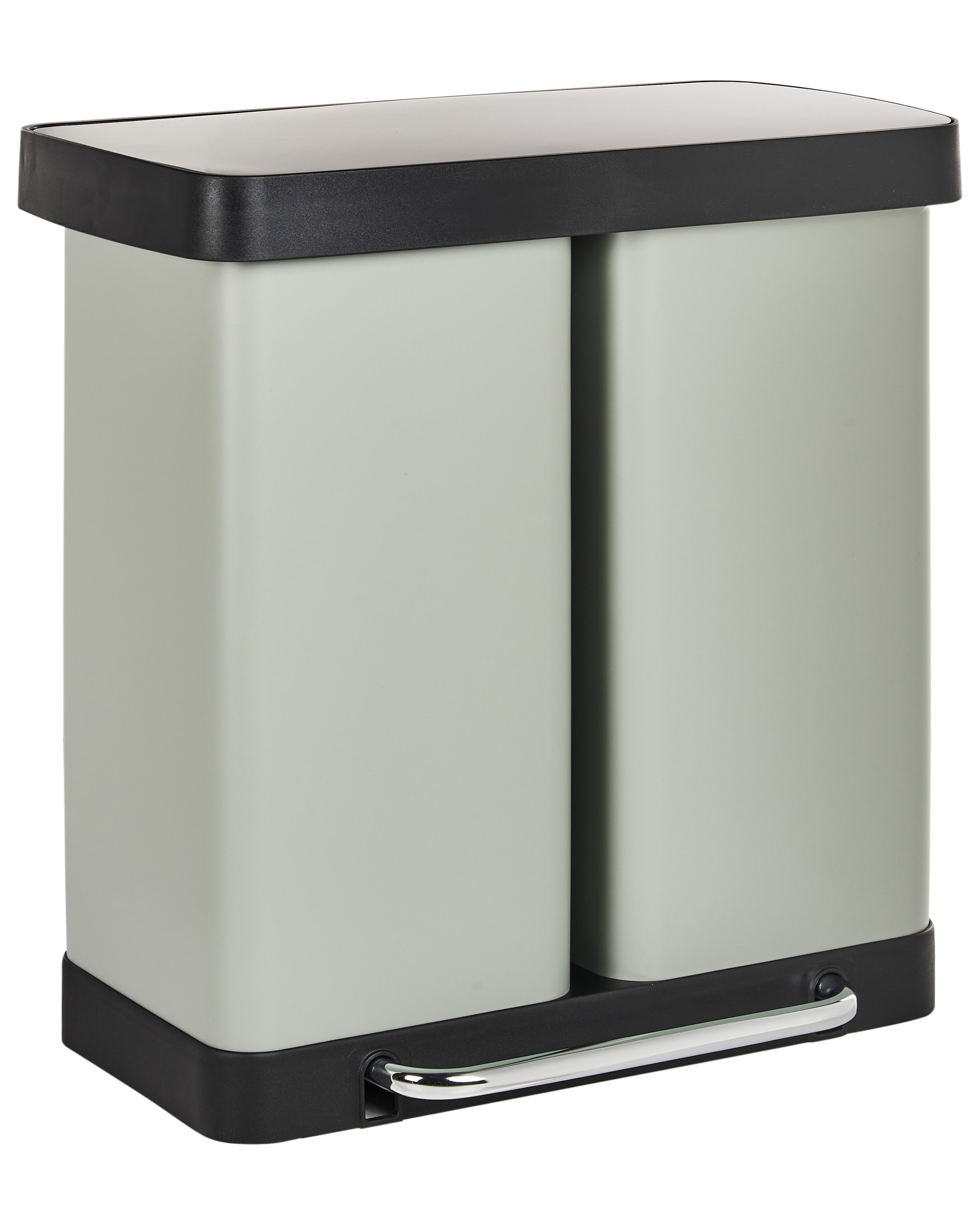 Double Pedal Waste Bin 60 L ECOSORT Metal Light Green