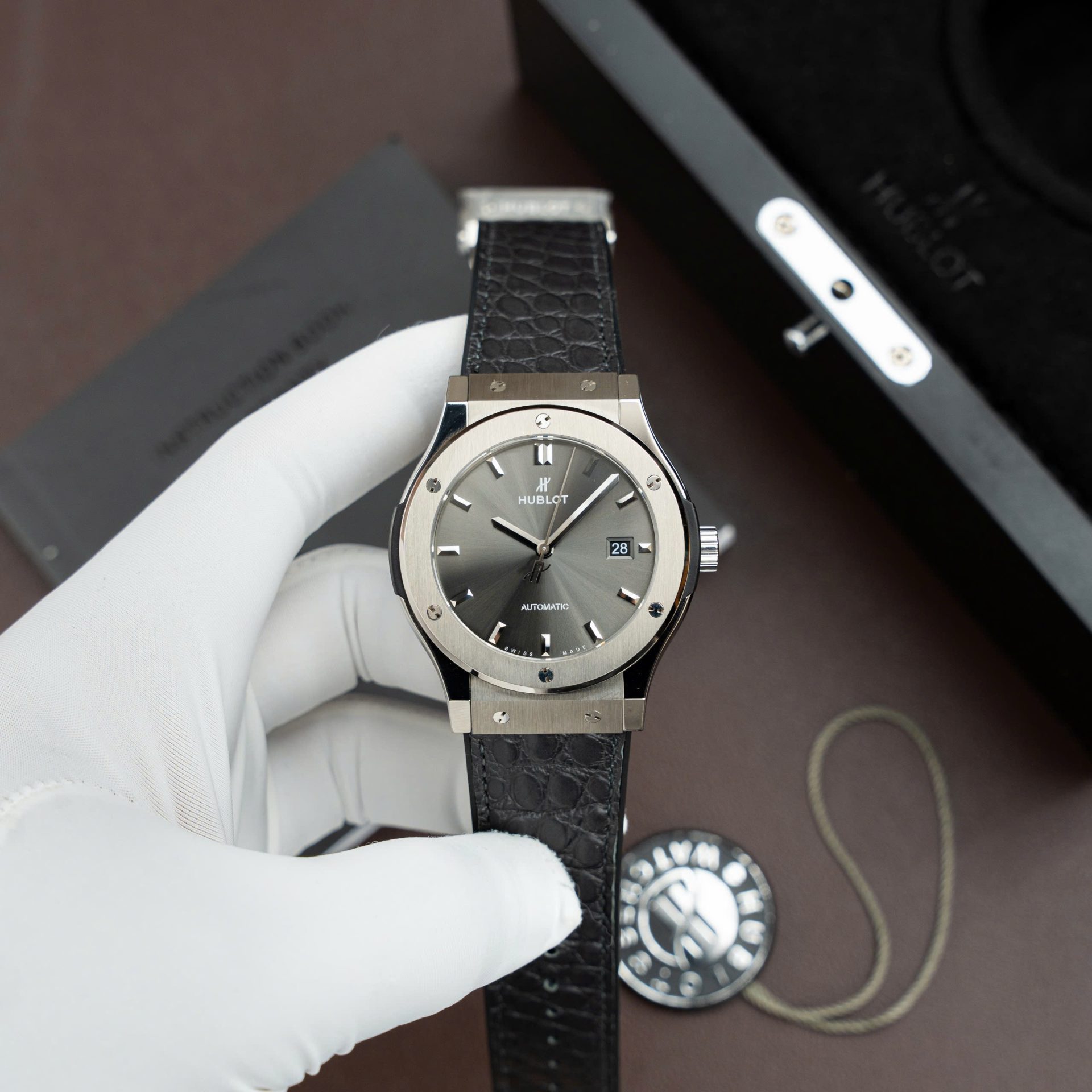 Hublot Classic Fusion Titanium Gray Copies Watches Movement SW300 Weight 84 Gram Custom 42mm - Elite Watch Atelier