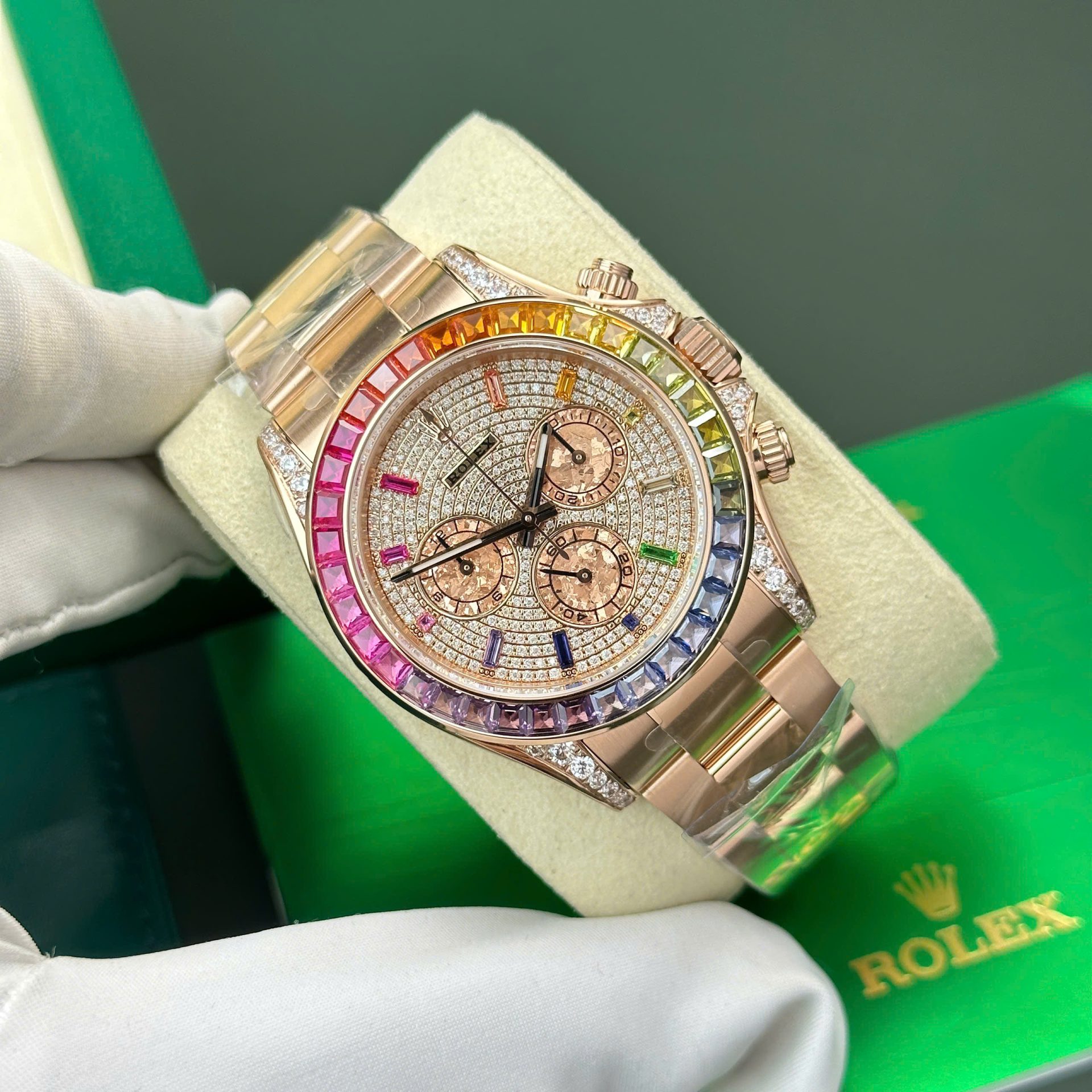 Rolex Cosmograph Daytona 116595 Rainbow Replica Watch BT Factory 40mm - Elite Watch Atelier
