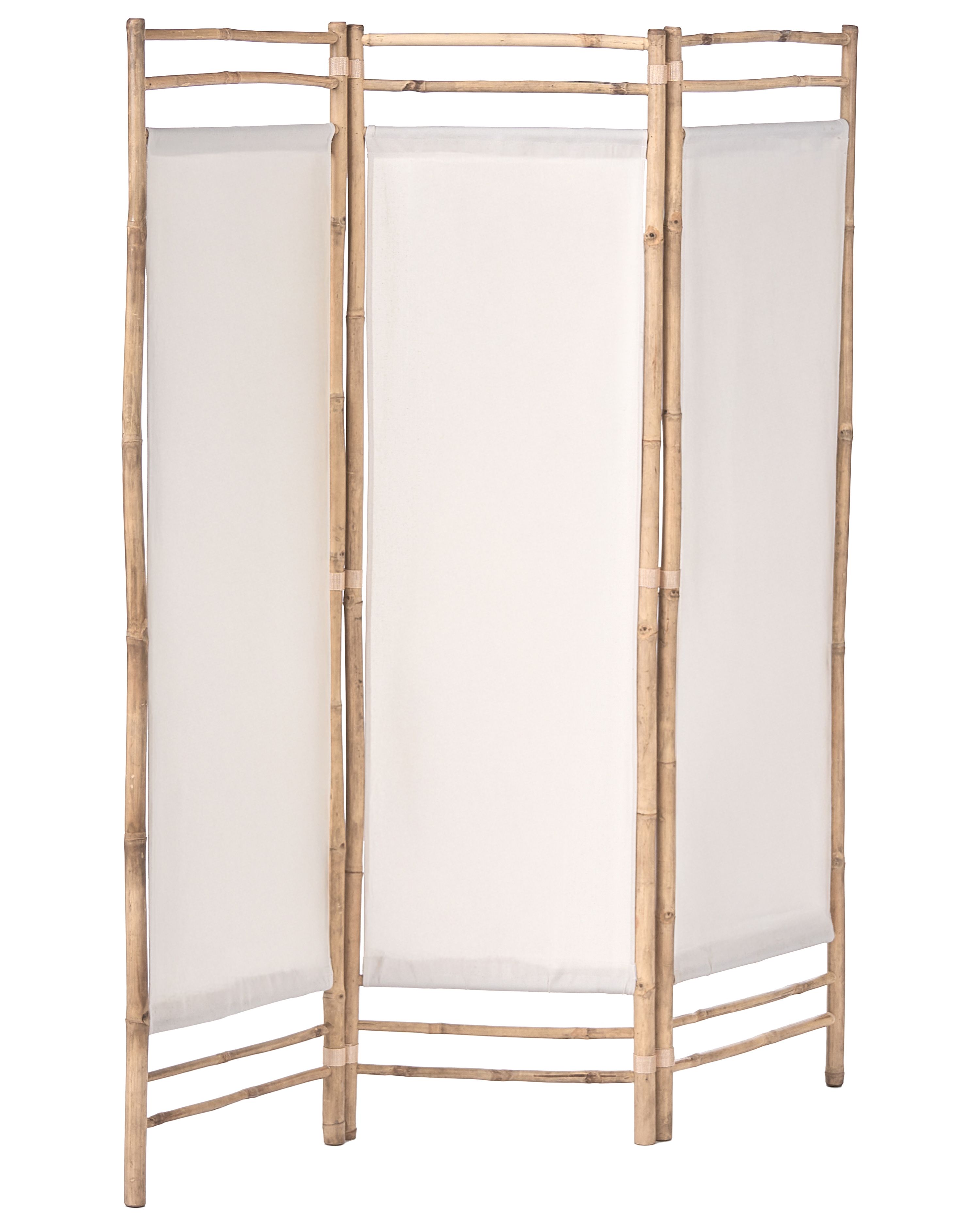 3-Panel Garden Privacy Screen ALBEROBELLO Folding Light Brown