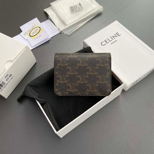 Celine TRIOMPHE logo printed short wallet