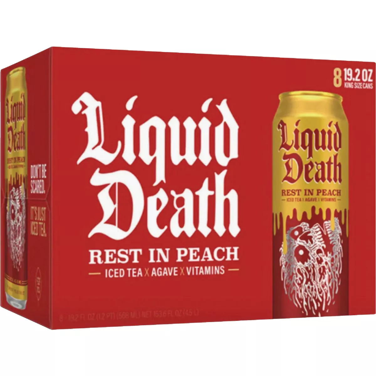 Liquid Death 19.2 Oz. Rest In Peach Iced Tea