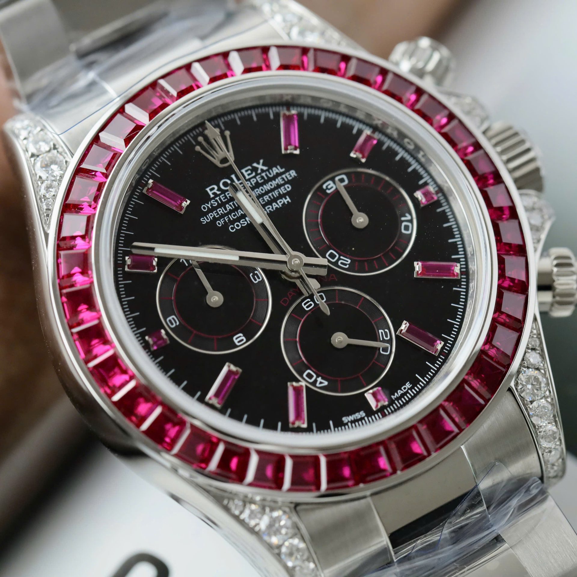 Rolex Best Replica Watch Daytona 126599TRU Custom Ruby Red Baguette 40mm - Top club
