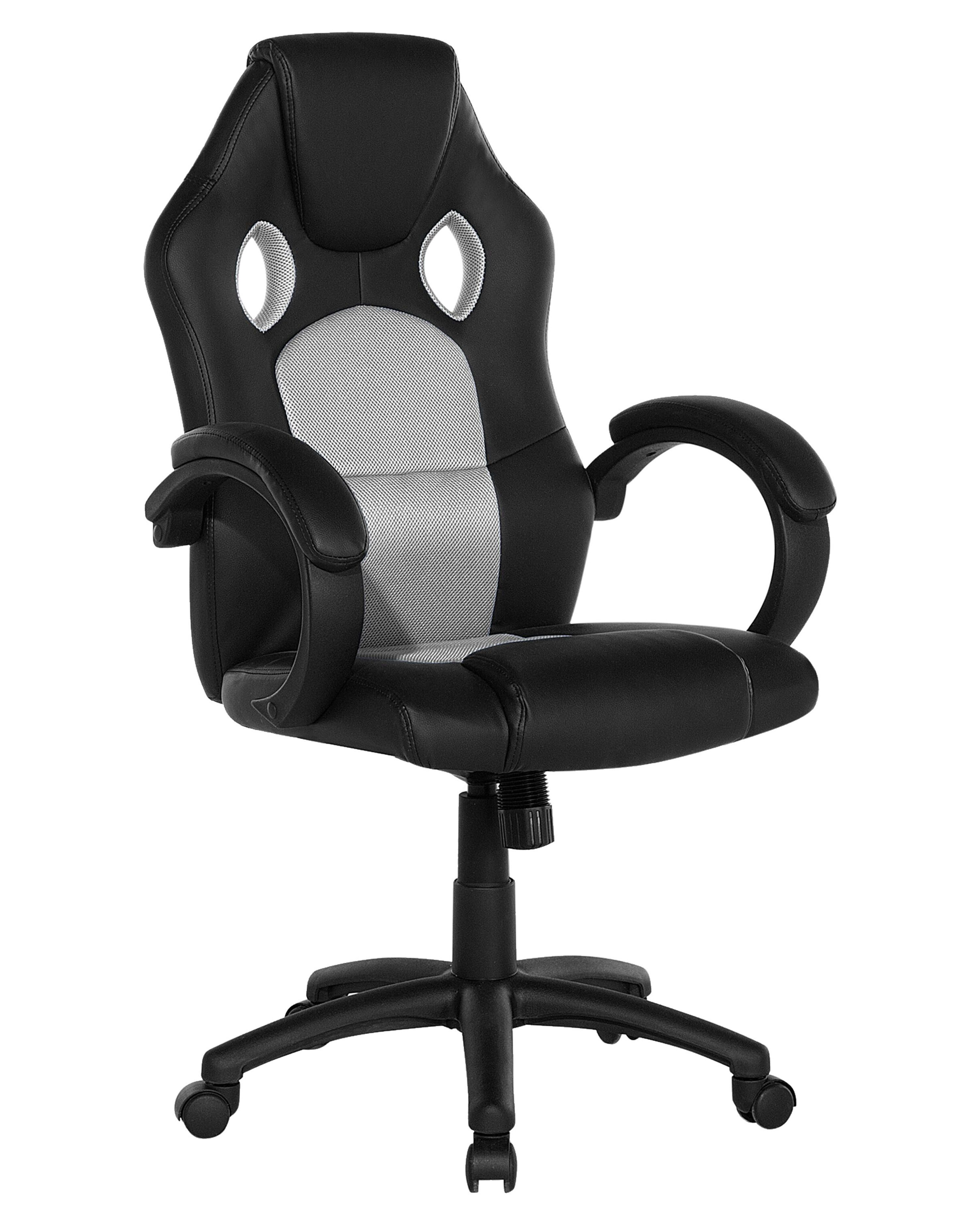 Office Chair FIGHTER Faux Leather Light Grey