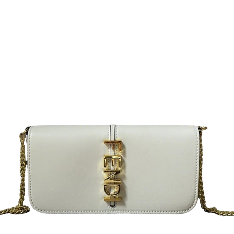 Elegant Fendi Chain Crossbody Bag With Gold - Tone Logo Accent 1121 - Replicaclubs