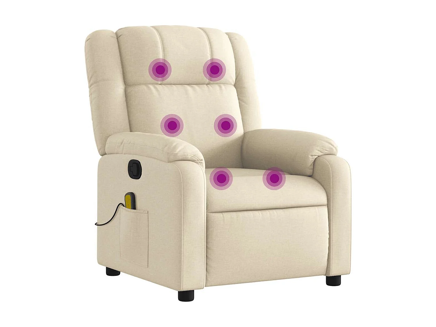 Fauteuil inclinable-Chaise de relax-Fauteuil de Massage Crème Tissu SHL3575