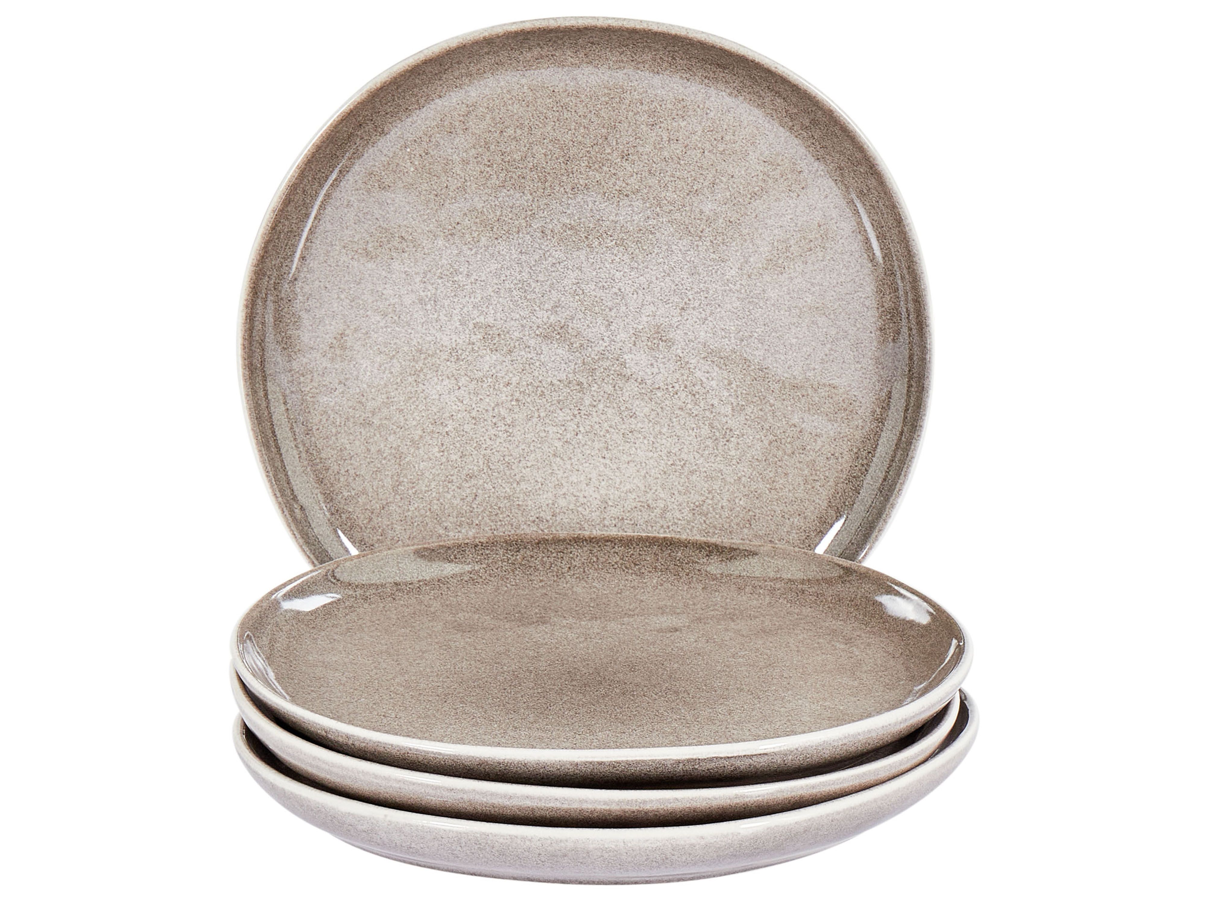 Set of 4 Side Plates COSTMARY Stoneware Grey