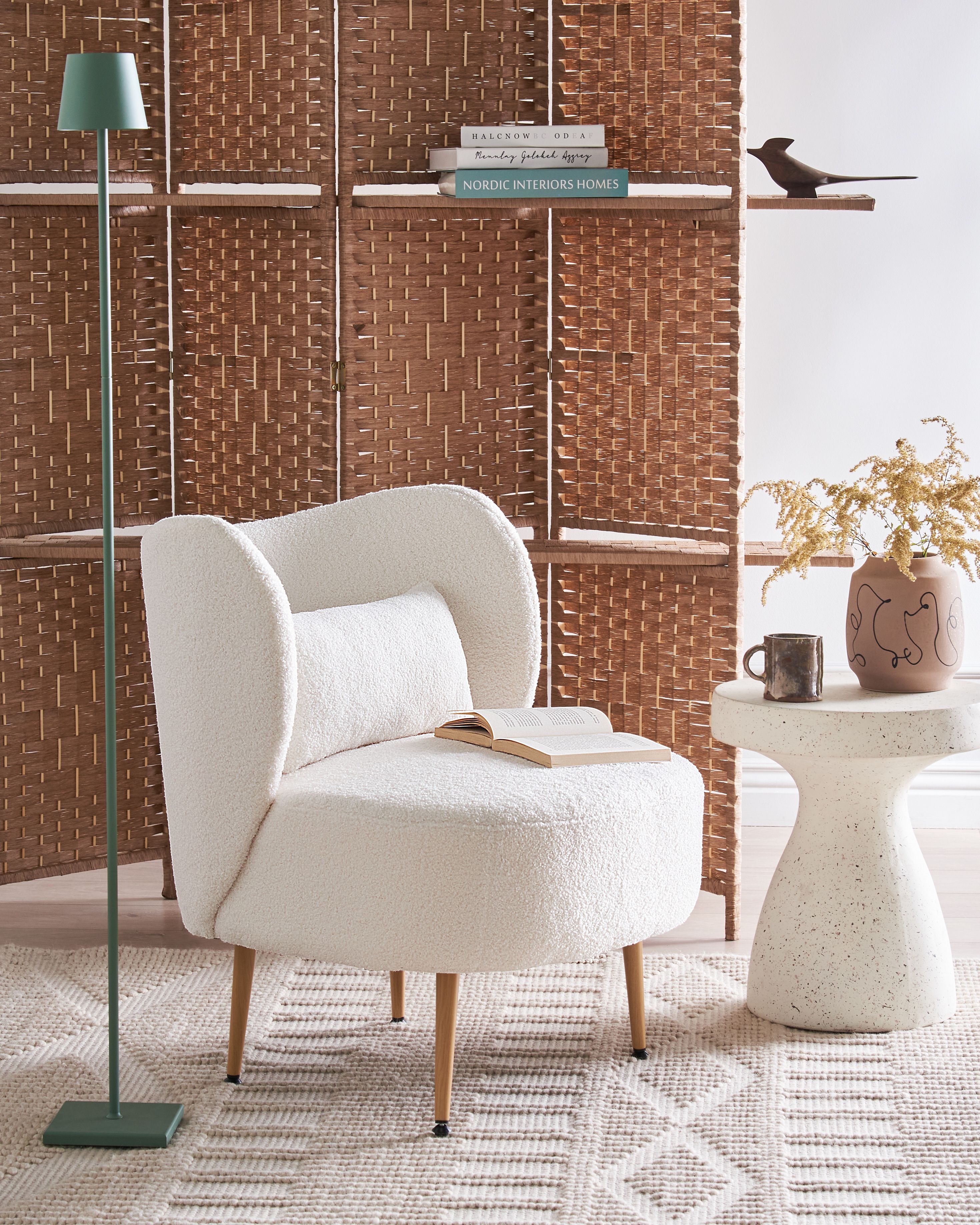 Armchair OTSBY II with Cushion Boucle Off-White
