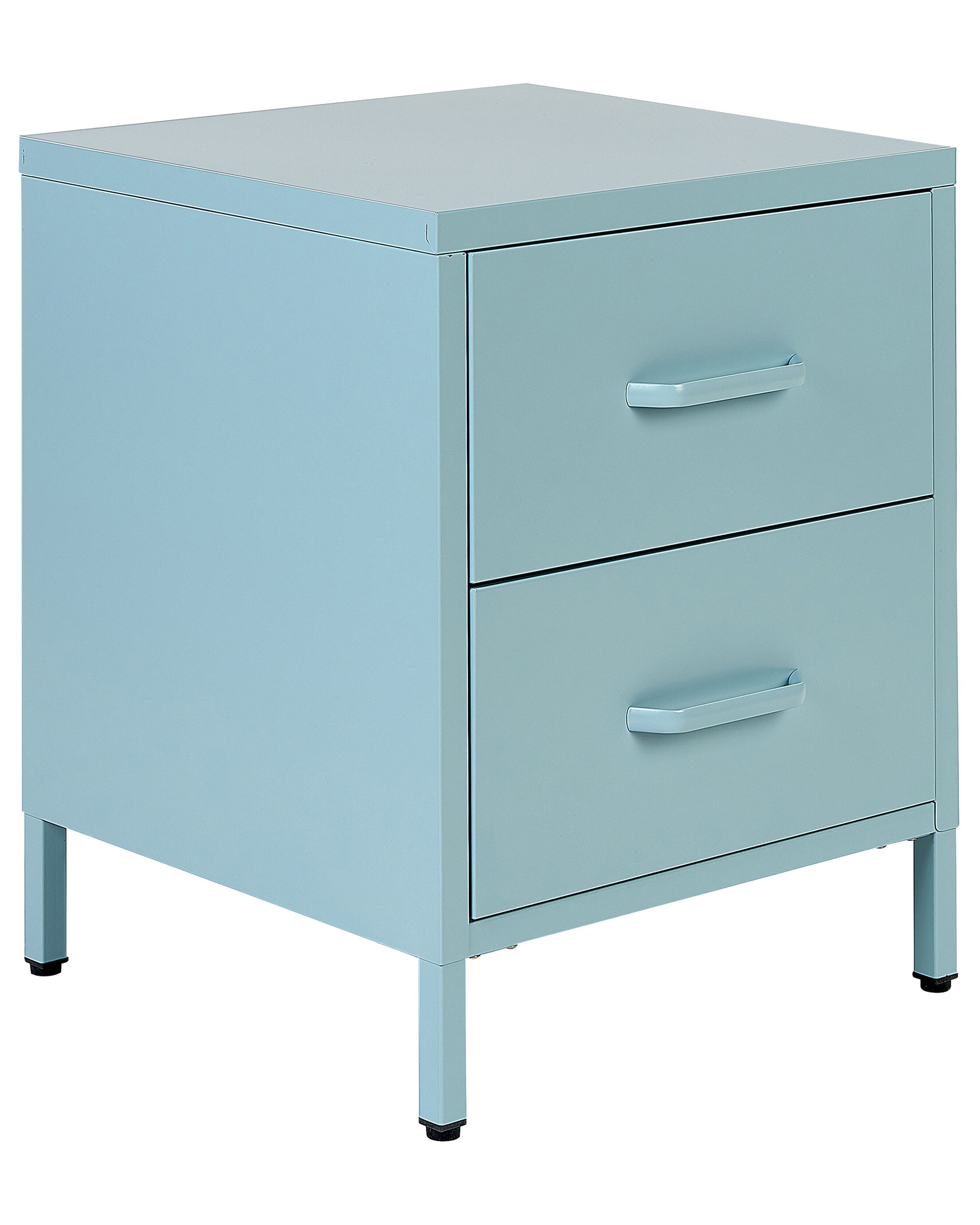 2 Drawer Bedside Table MALAVI Metal Light Blue