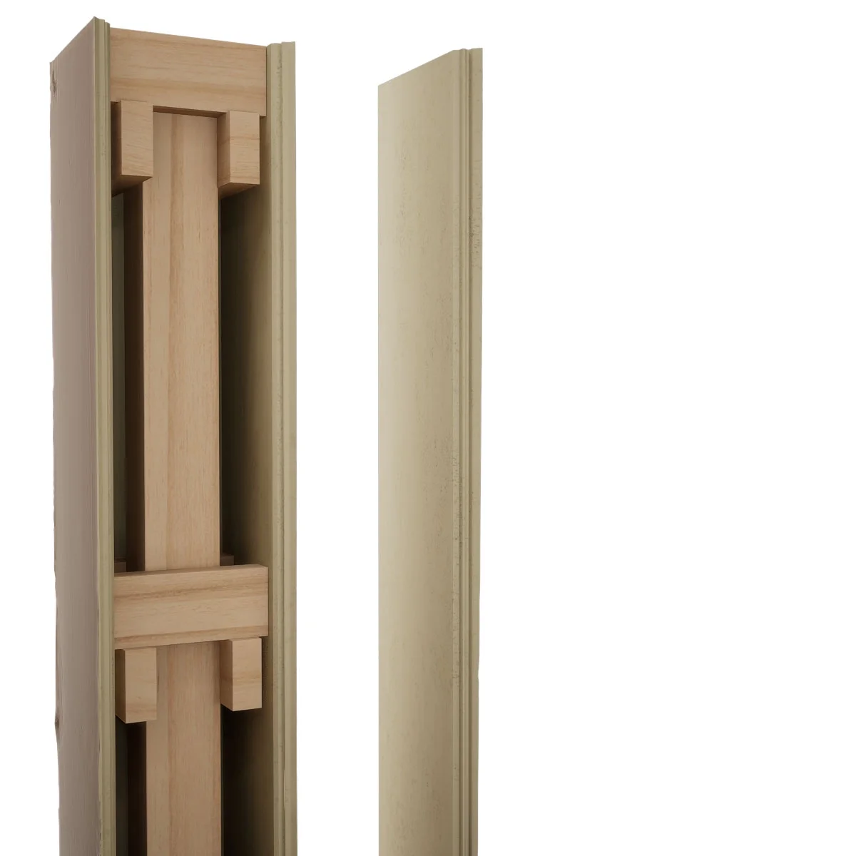 Ekena Millwork 6"W x 5'H Sand Blasted Endurathane Faux Wood Non-Tapered Square Column Wrap with Faux Iron Capital & Base - Image 99