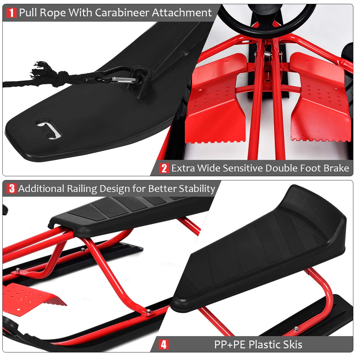 Planche de glisse pour skis avec double frein - Goplus