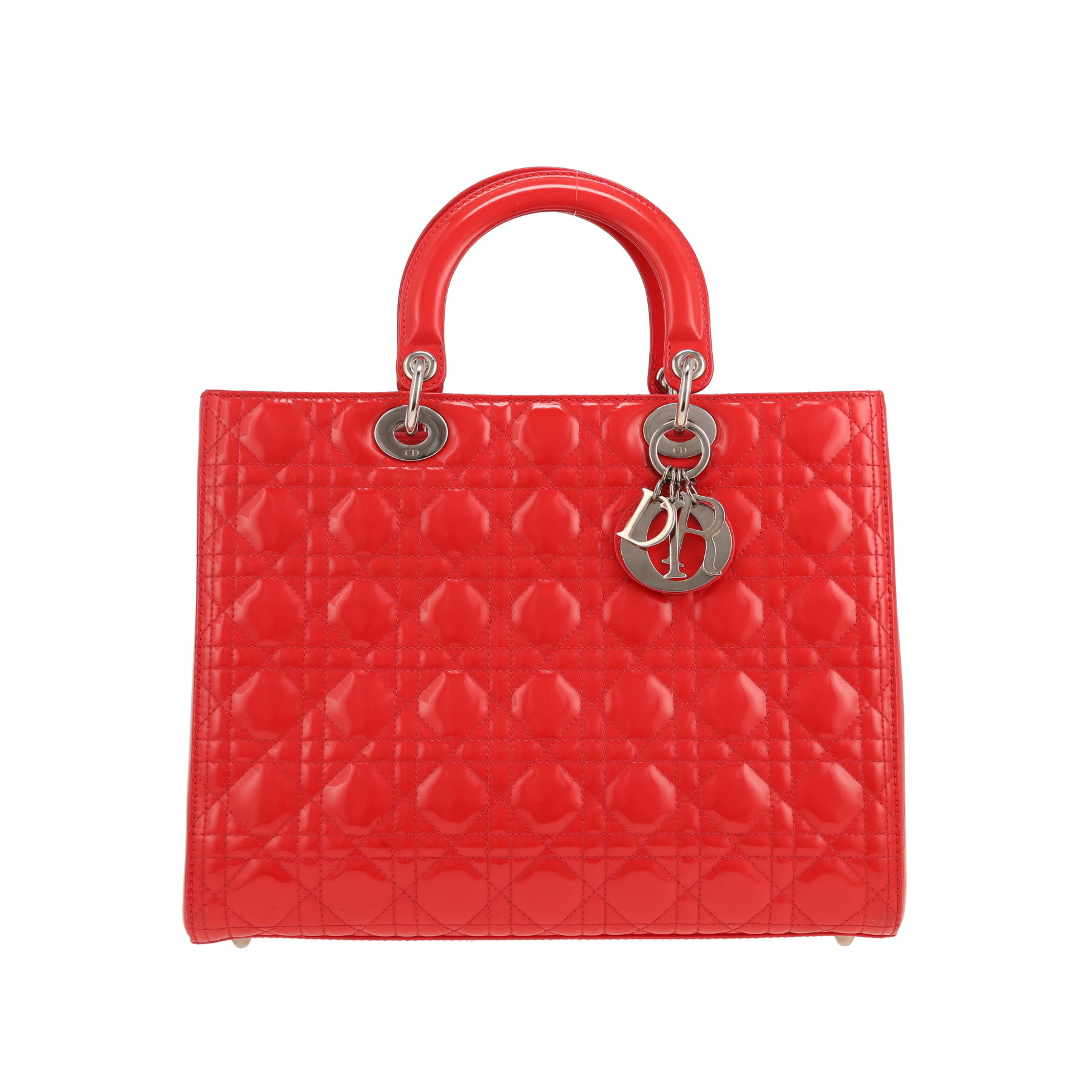 Dior Lady Dior handbag in red patent leather1:1High-quality replica