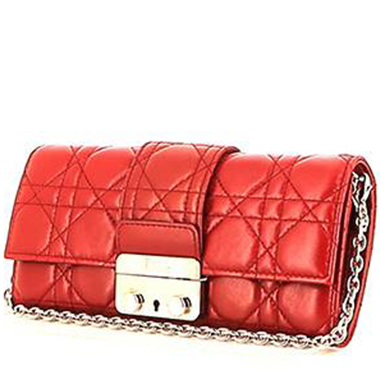 Dior Miss Dior Promenade pouch in red leather cannage