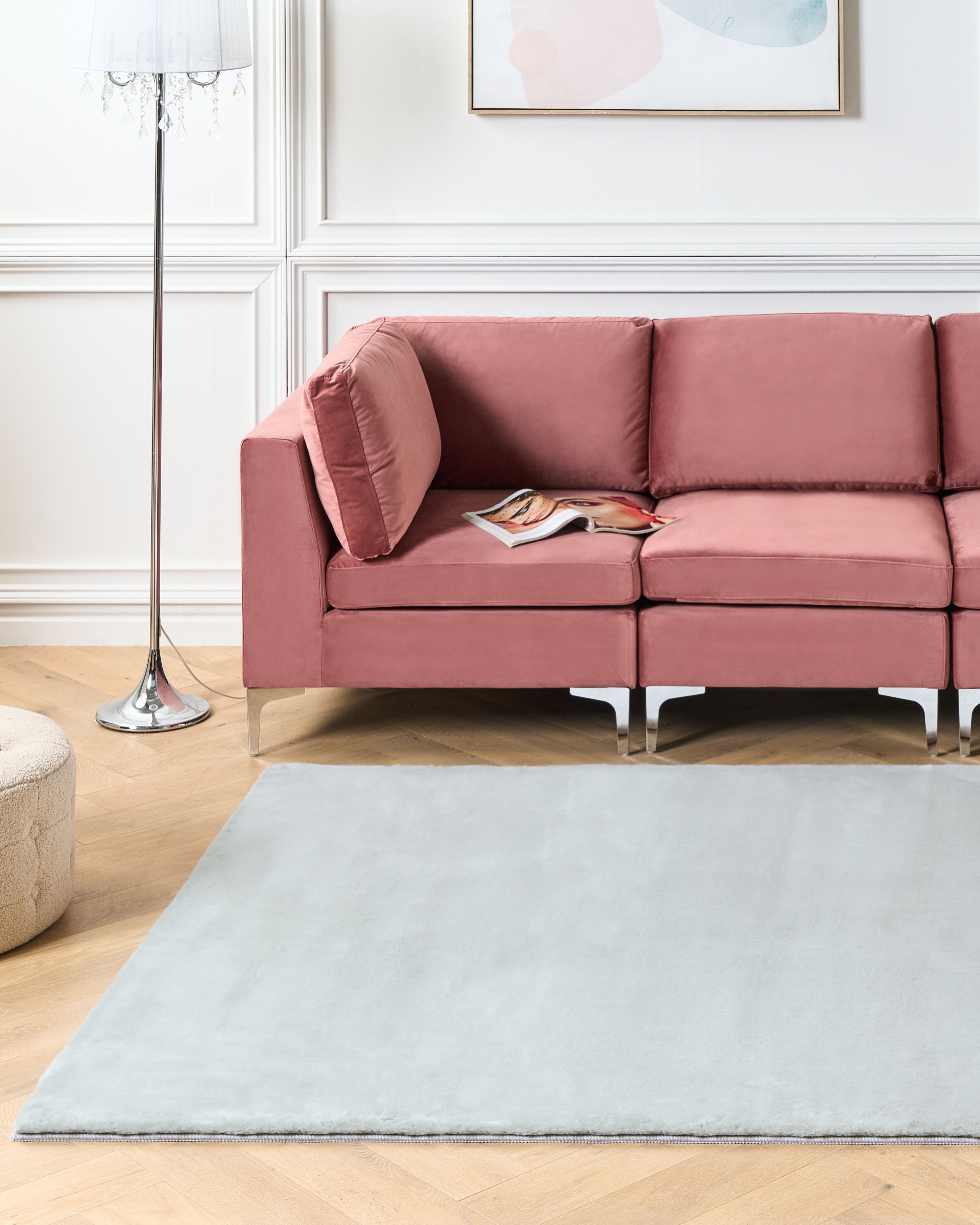 Faux Fur Rug MIRPUR Light Grey 160 x 230 cm
