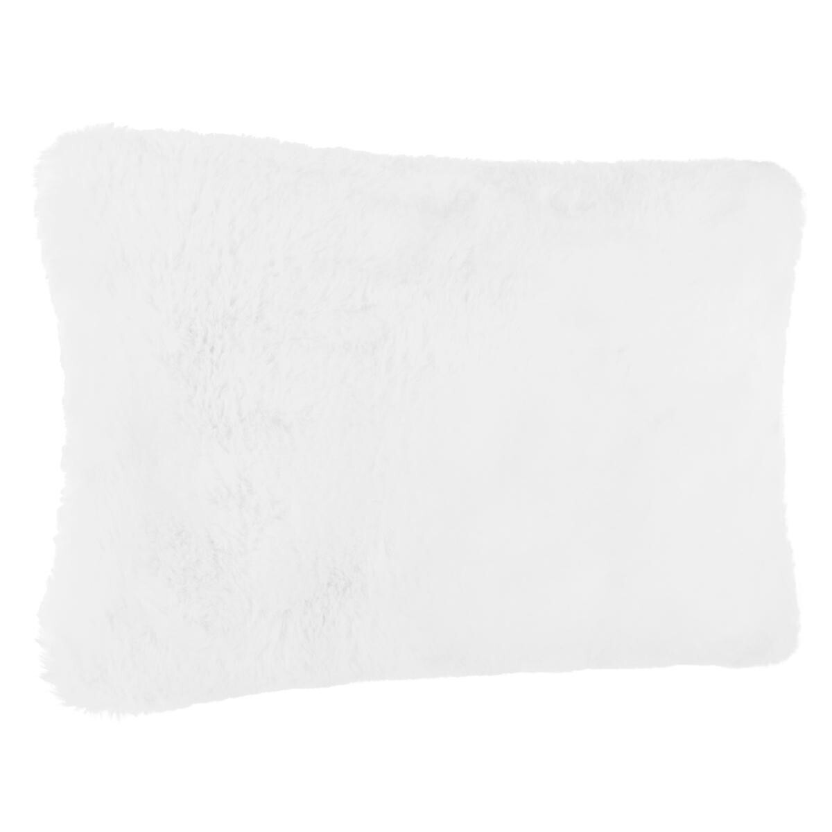 Fake fur cushion White, 45x30 cm