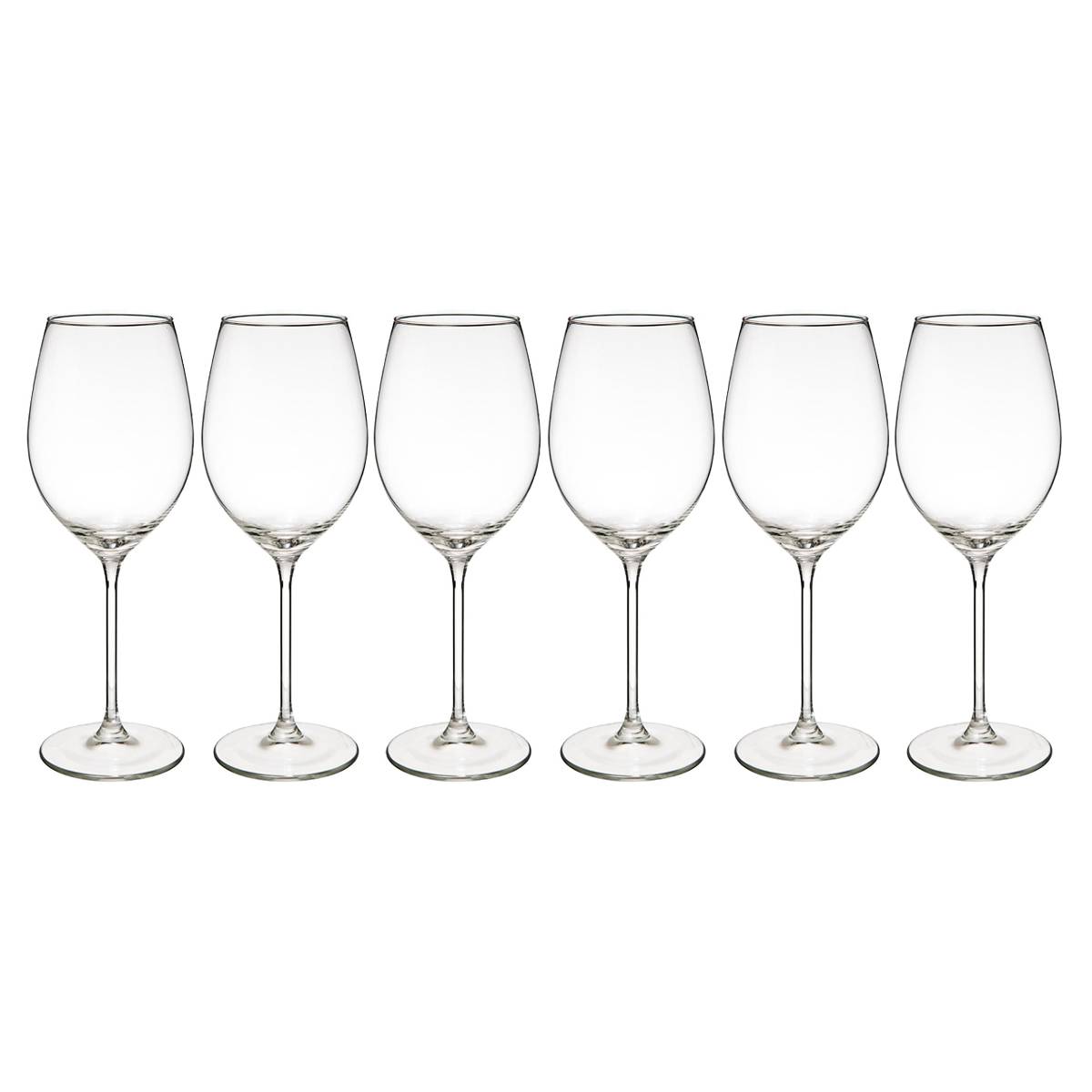 Set of 6 "Lina" wine glasses 410 ml, Transparent
