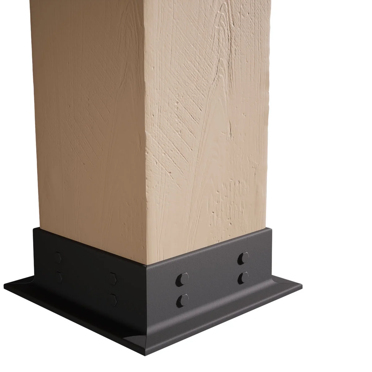 Ekena Millwork 6"W x 5'H Sand Blasted Endurathane Faux Wood Non-Tapered Square Column Wrap with Faux Iron Capital & Base - Image 97