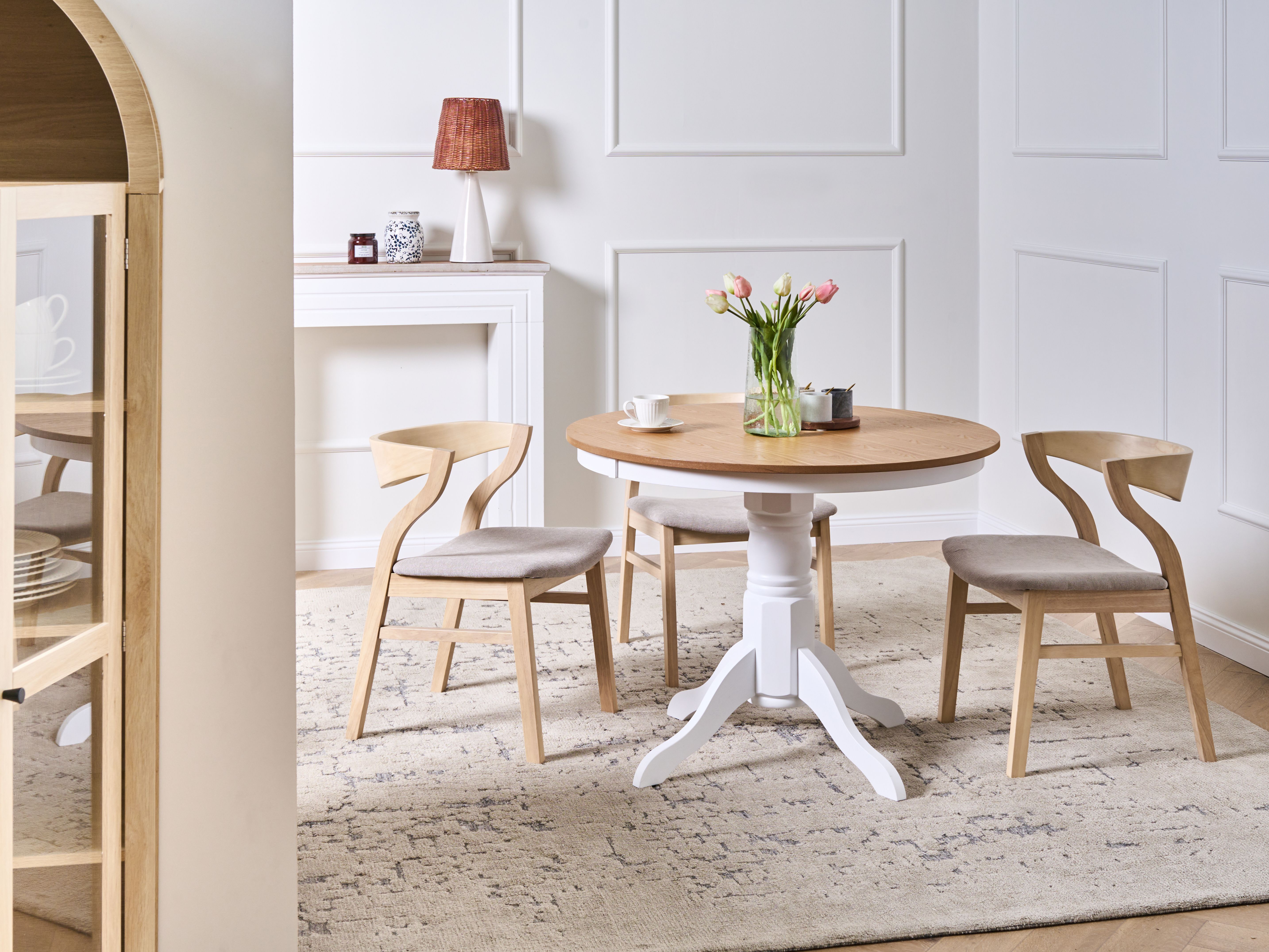 Dining Table AKRON Light Ash Wood 100 cm 100 cm Wood